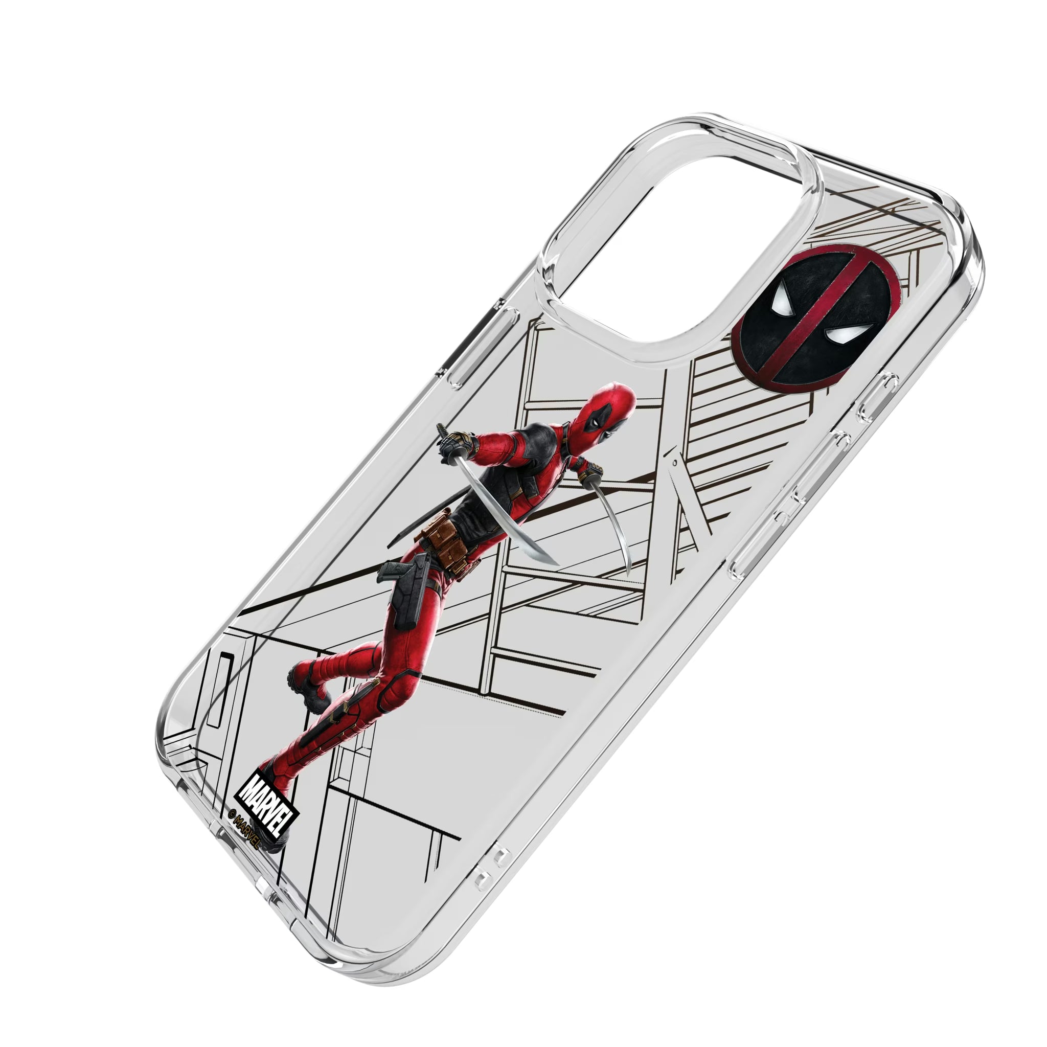 Marvel Deadpool MechLine iPhone Clear Phone Case for Apple iPhone - Isometric View
