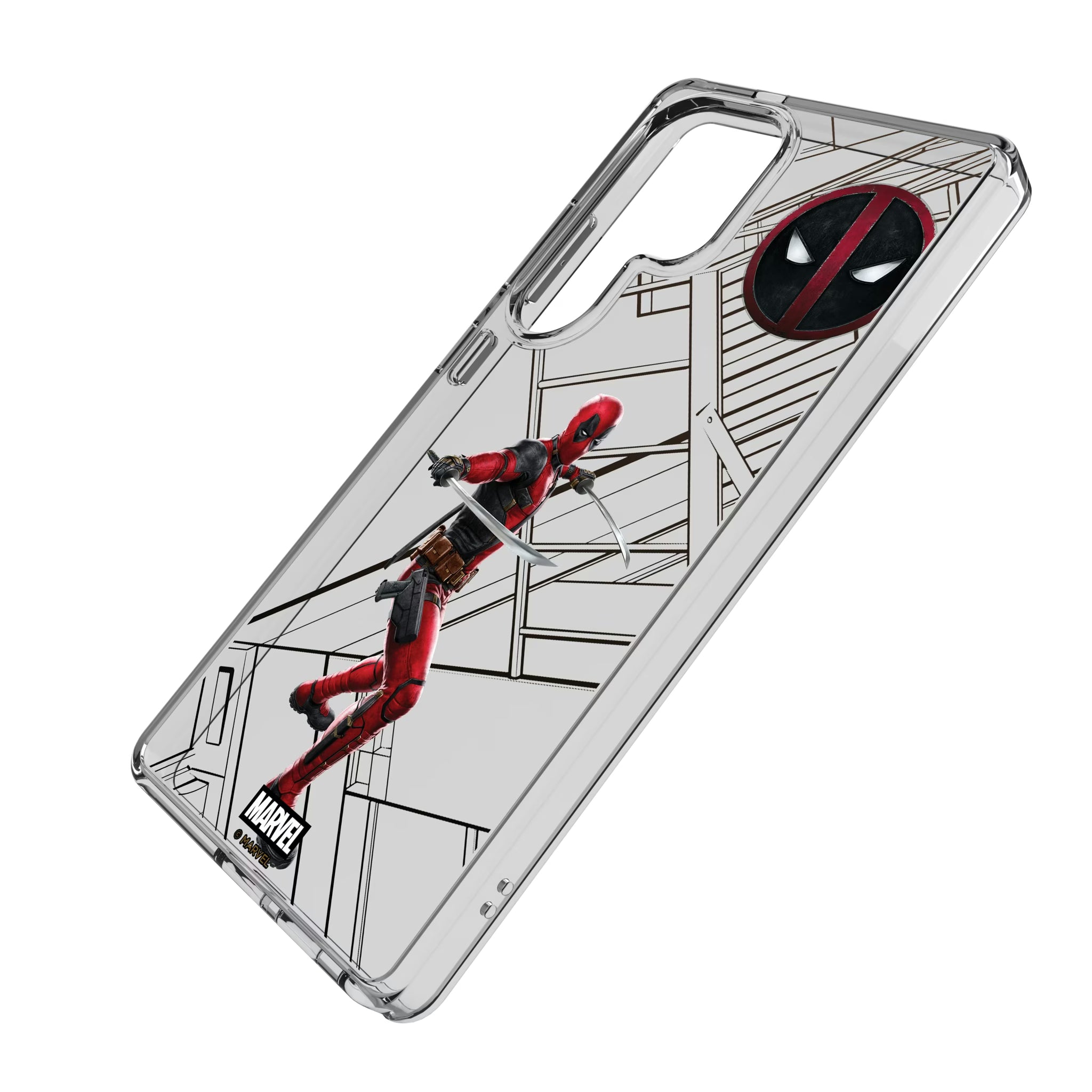 Marvel Deadpool MechLine Galaxy Clear Phone Case for Samsung Galaxy - Isometric View