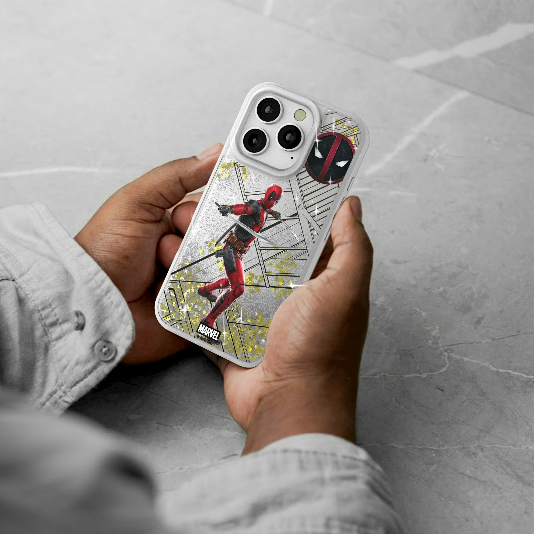 Marvel Deadpool MechLine iPhone Glitter Phone Case for Apple iPhone - Lifestyle#Device_iPhone 16 Pro