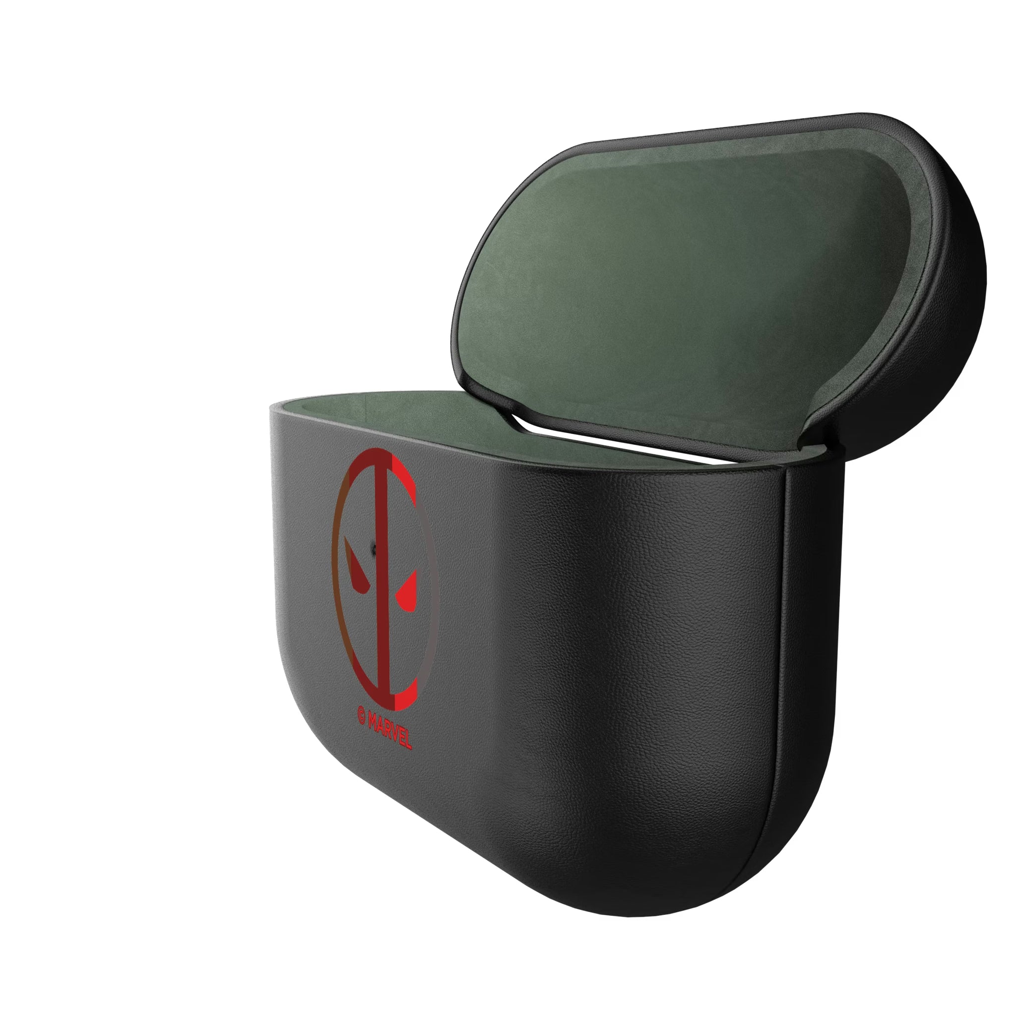 Marvel Deadpool Sigil AirPods AirPod Case Cover - Isometric View#Device_AirPods 3rd Gen