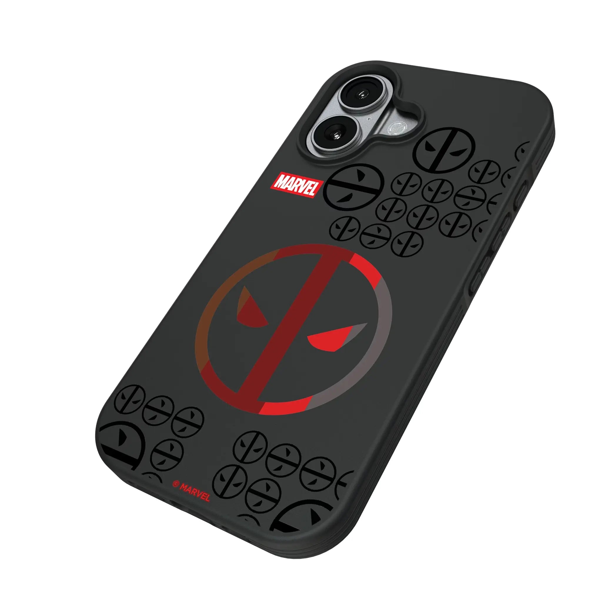 Marvel Deadpool Sigil iPhone Bump Phone Case for Apple iPhone - Isometric View#Device_iPhone 17