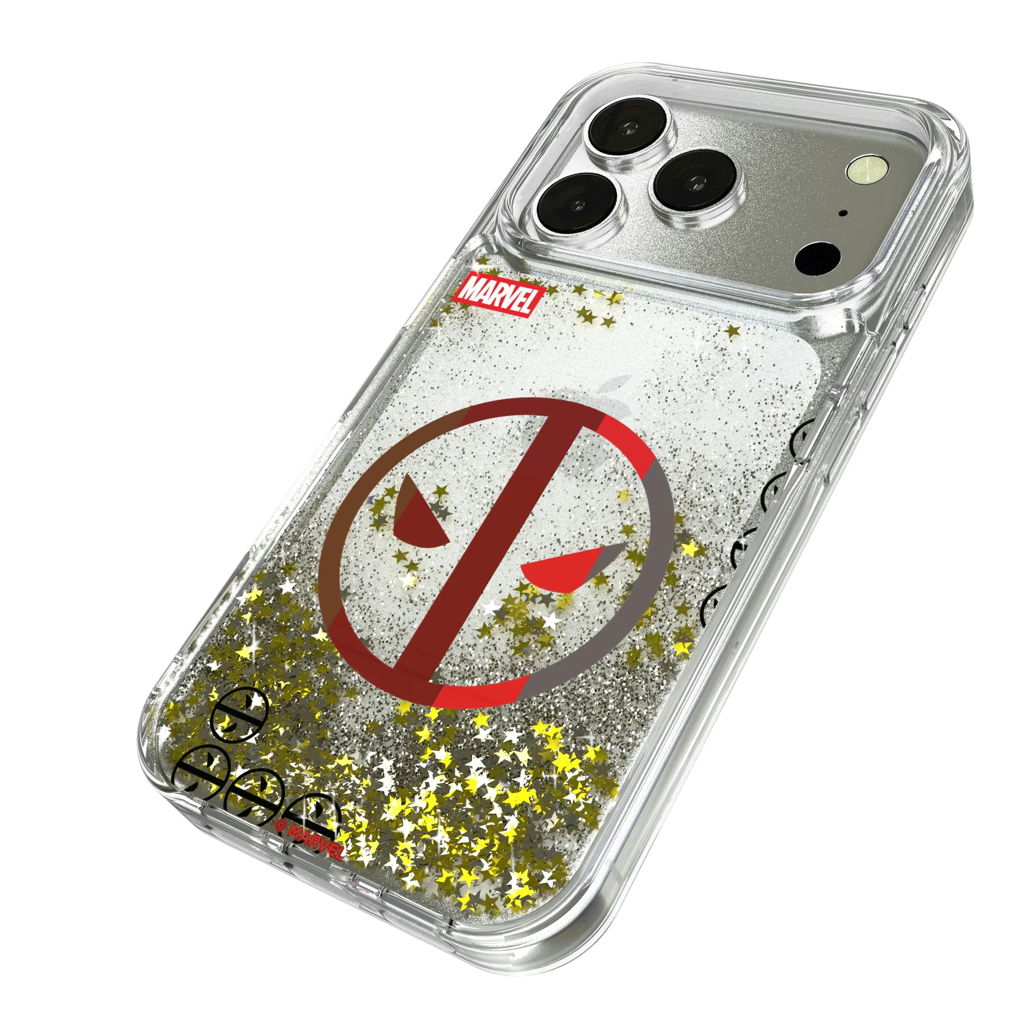 Marvel Deadpool Sigil iPhone Glitter Phone Case for Apple iPhone - Isometric View
