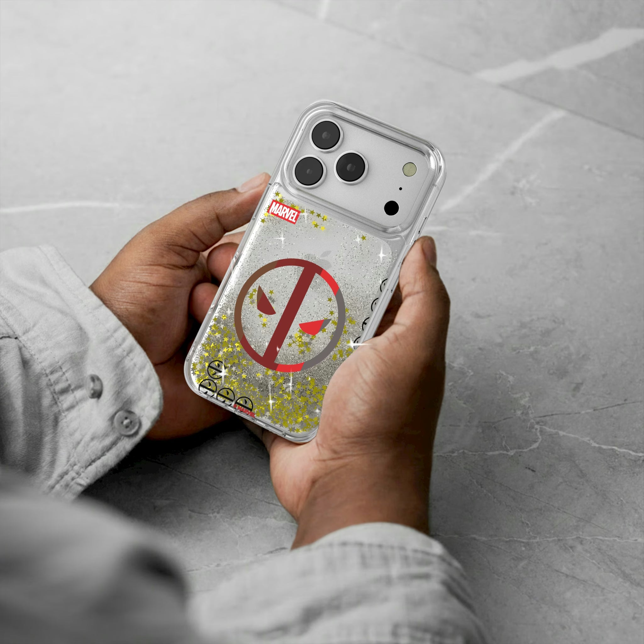 Marvel Deadpool Sigil iPhone Glitter Phone Case for Apple iPhone - Lifestyle