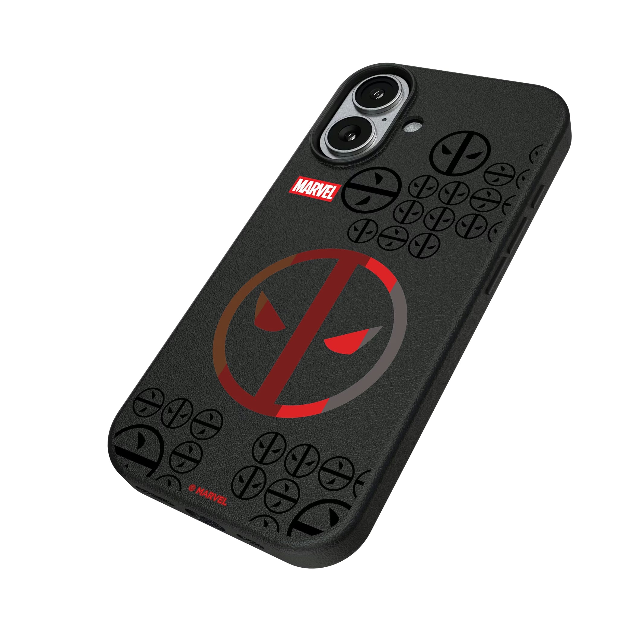 Marvel Deadpool Sigil iPhone MagSafe Compatible Phone Case for Apple iPhone - Isometric View#Device_iPhone 17