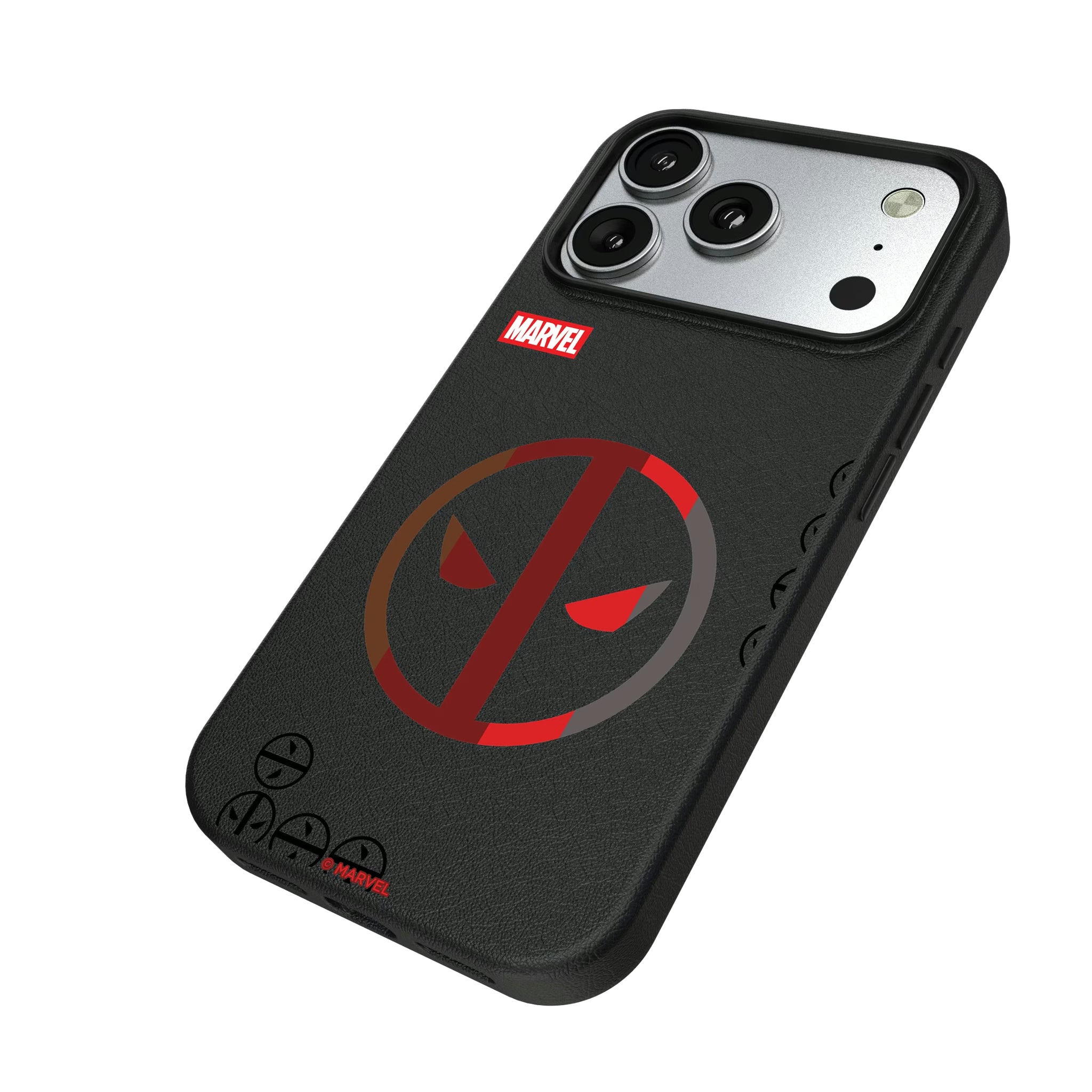 Marvel Deadpool Sigil iPhone MagSafe Compatible Phone Case for Apple iPhone - Isometric View#Device_iPhone 17 Pro