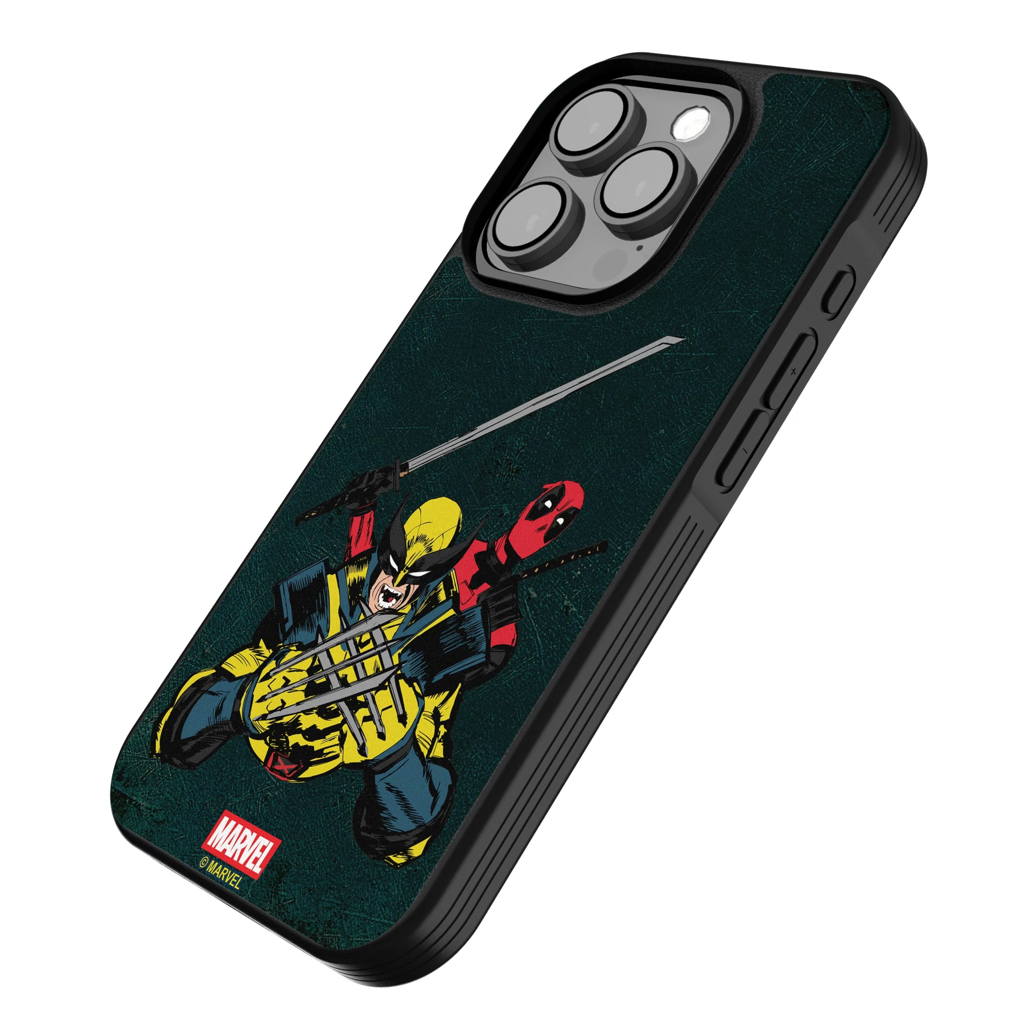 Marvel Deadpool Wolverine Badge iPhone Bump Phone Case for Apple iPhone - Isometric View