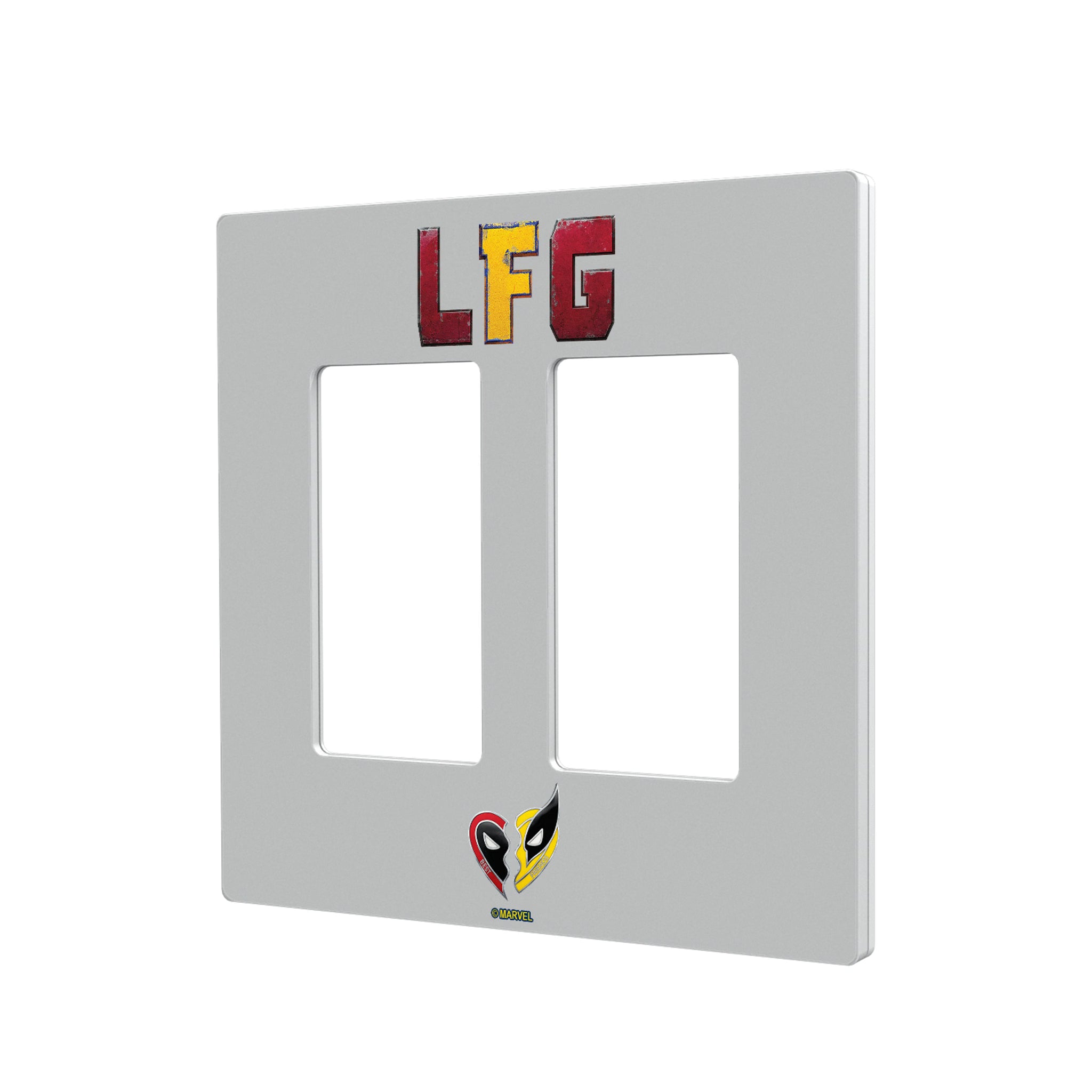 Marvel Deadpool Wolverine Badge Hidden-Screw Light Switch Plate#Style_Double Rocker