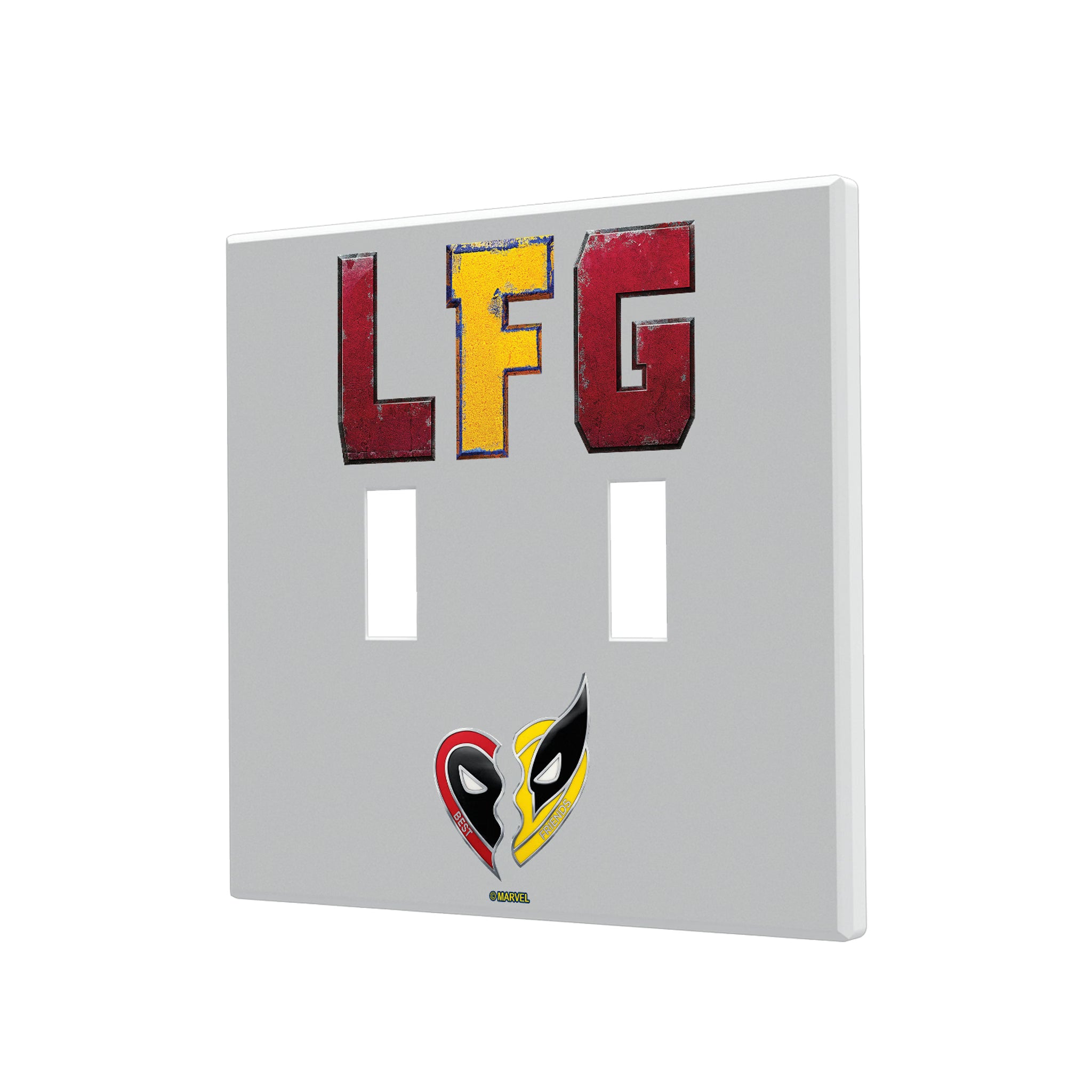 Marvel Deadpool Wolverine Badge Hidden-Screw Light Switch Plate#Style_Double Toggle