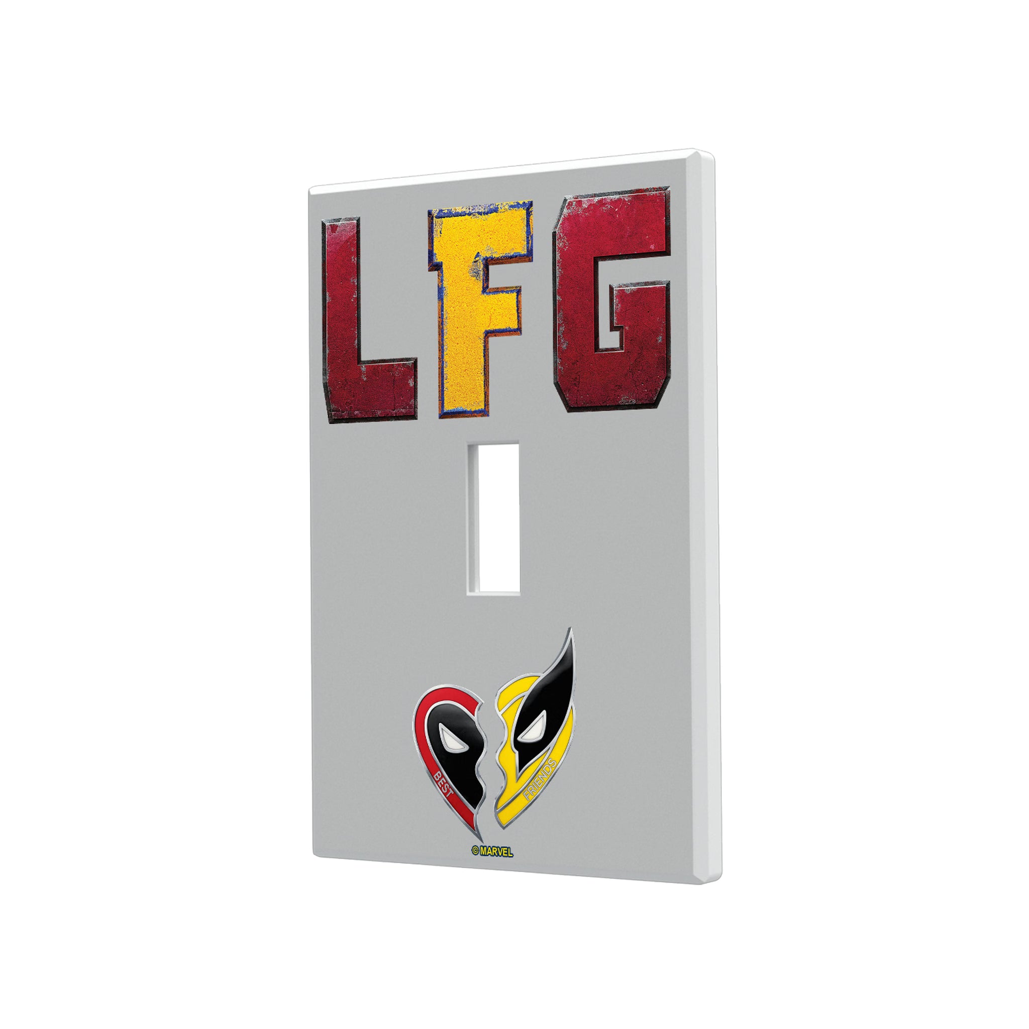 Marvel Deadpool Wolverine Badge Hidden-Screw Light Switch Plate#Style_Single Toggle