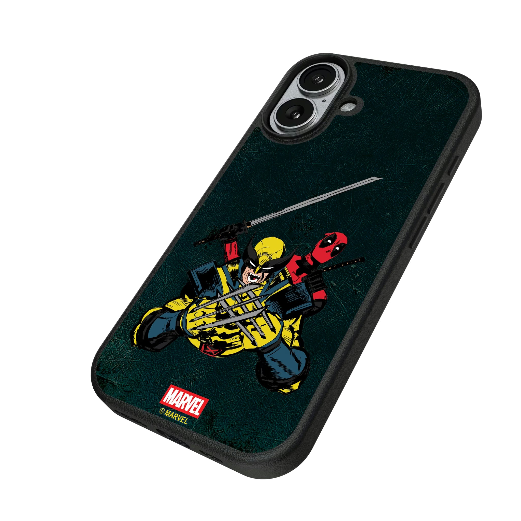 Marvel Deadpool Wolverine Badge iPhone MagSafe Compatible Phone Case for Apple iPhone - Isometric View#Device_iPhone 17