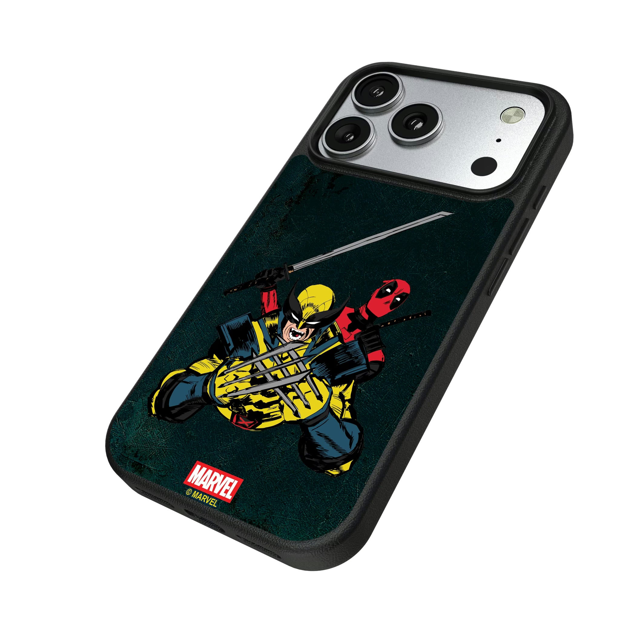 Marvel Deadpool Wolverine Badge iPhone MagSafe Compatible Phone Case for Apple iPhone - Isometric View#Device_iPhone 17 Pro