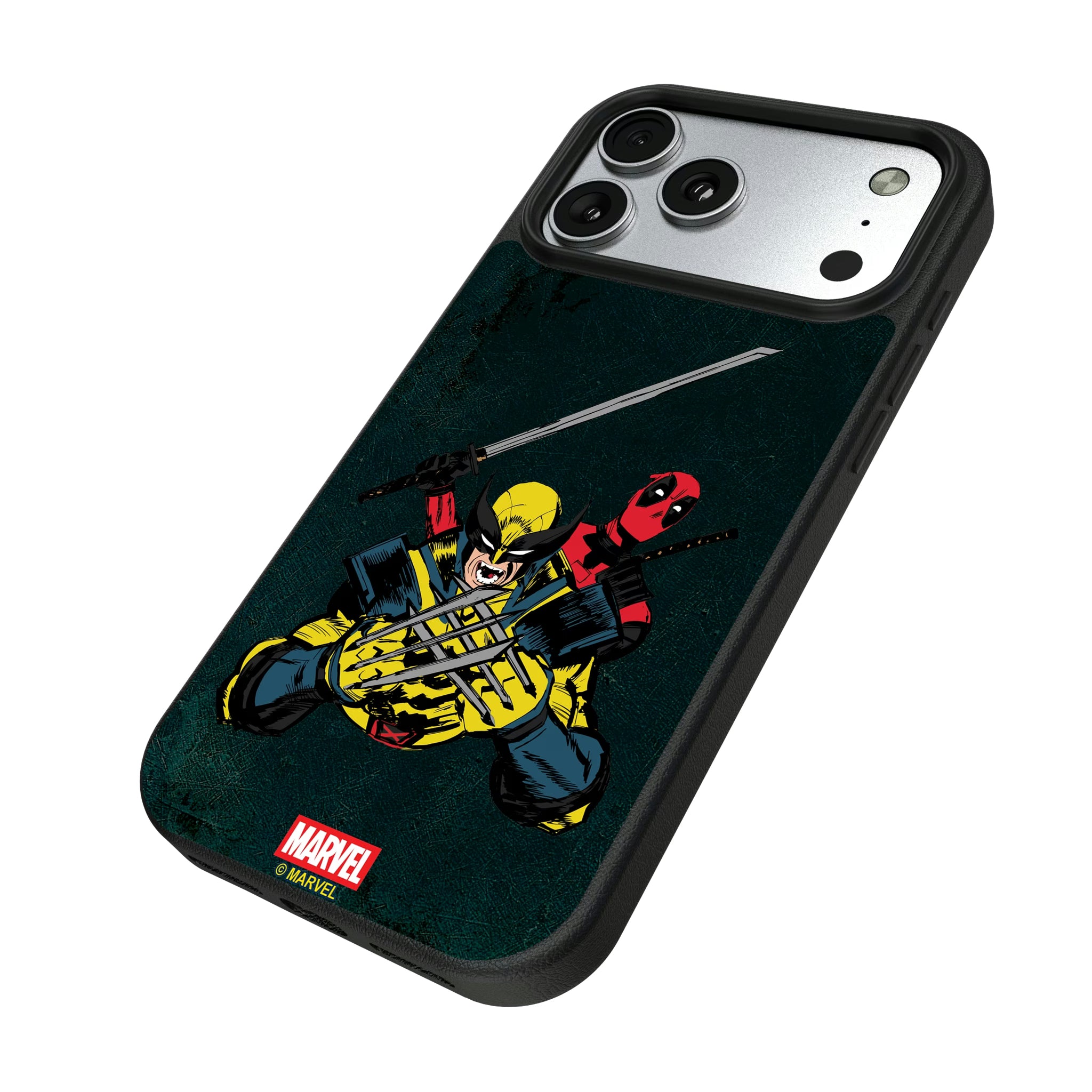 Marvel Deadpool Wolverine Badge iPhone MagSafe Compatible Phone Case for Apple iPhone - Isometric View#Device_iPhone 17 Pro Max