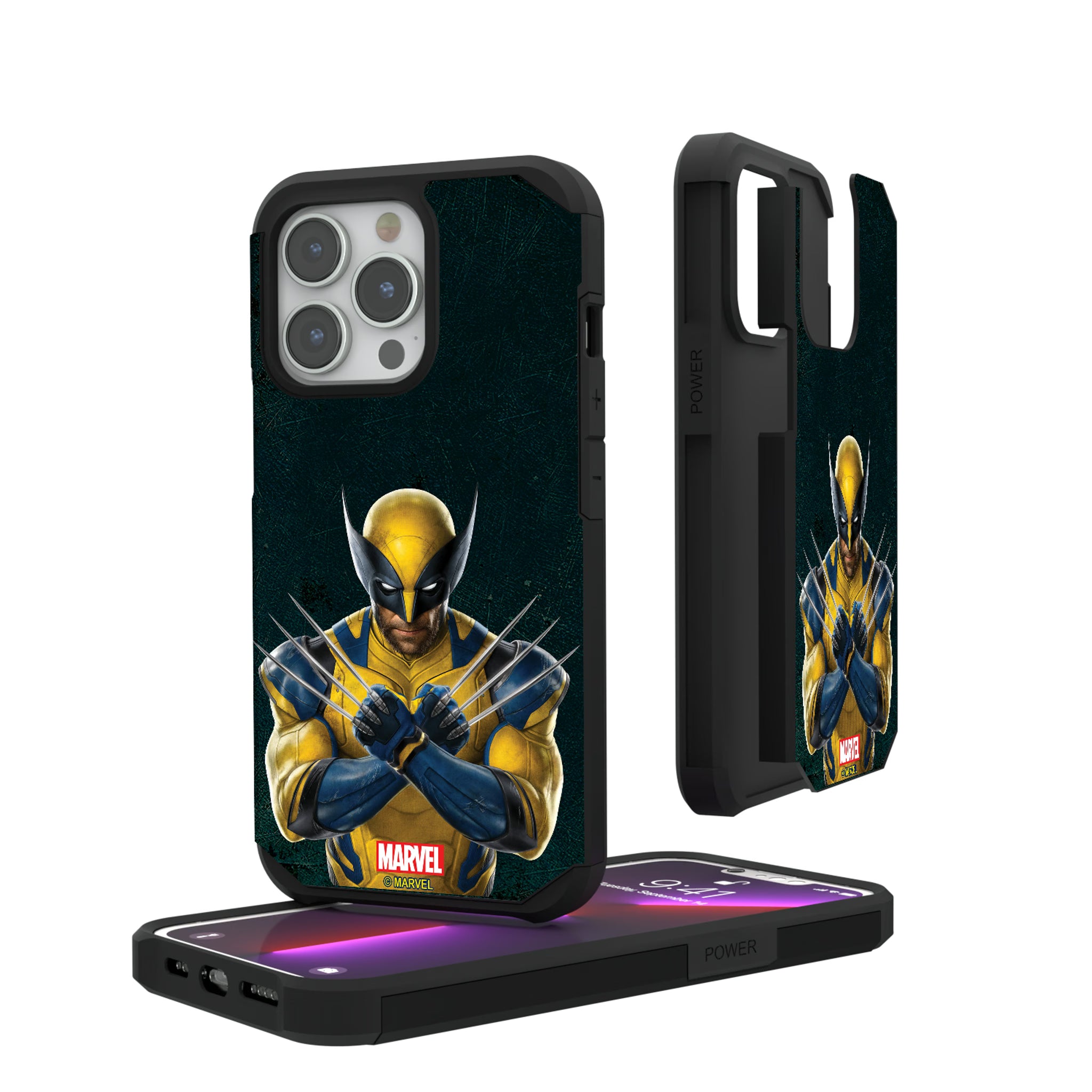 Marvel Deadpool Wolverine Badge iPhone Rugged Phone Case for Apple iPhone#Device_iPhone 13 Pro