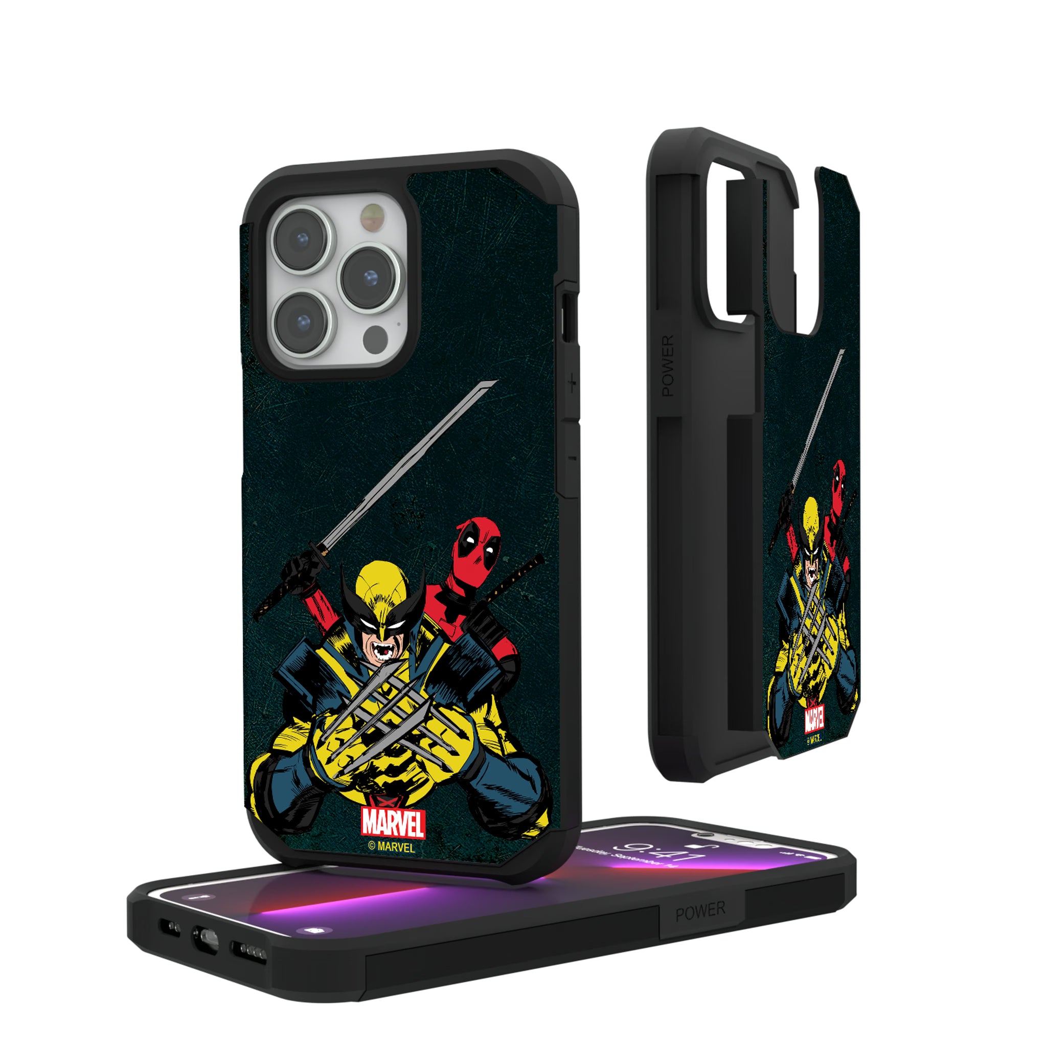 Marvel Deadpool Wolverine Badge iPhone Rugged Phone Case for Apple iPhone#Device_iPhone 13 Pro