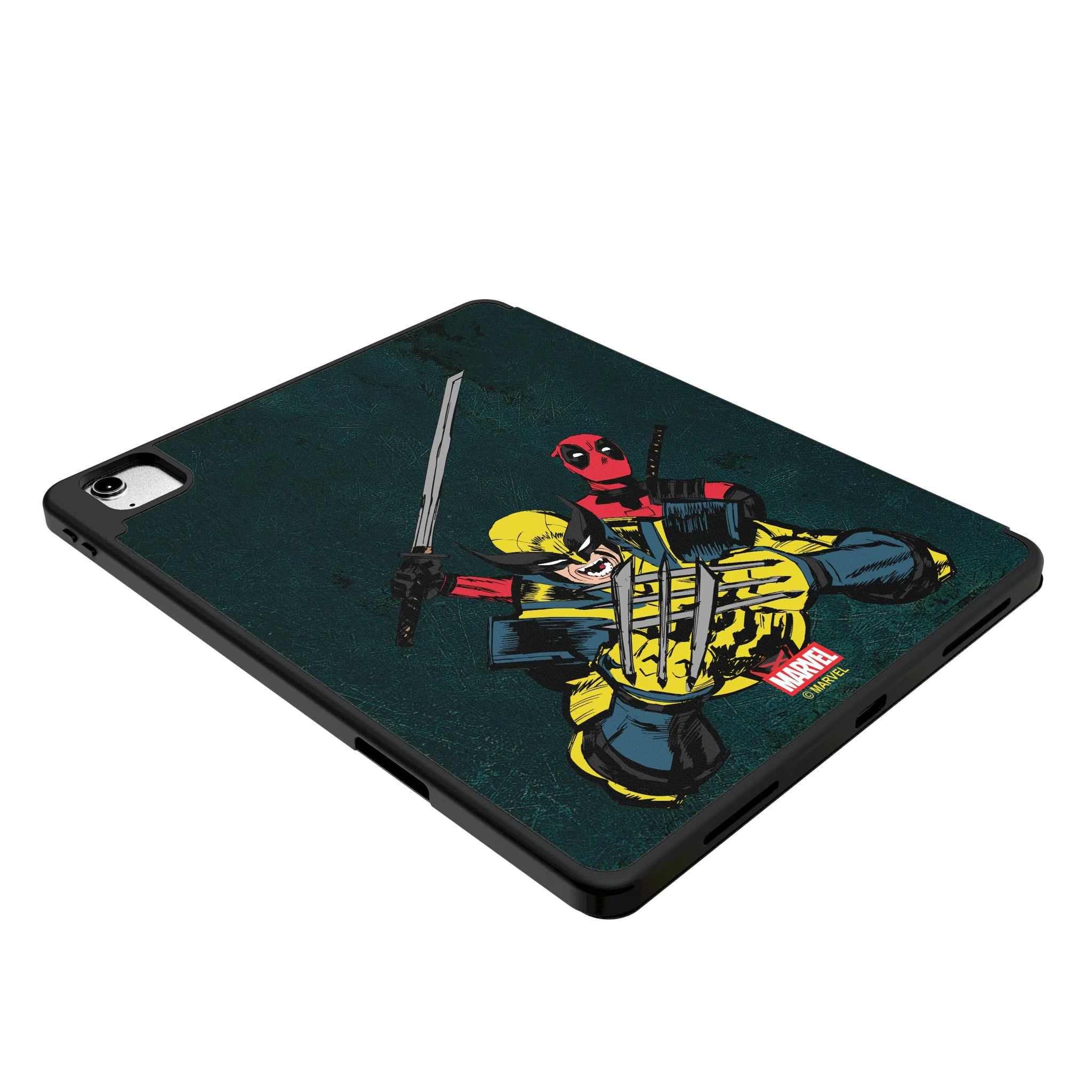 Marvel Deadpool Wolverine Badge iPad Tablet Case for Apple iPad - Isometric View