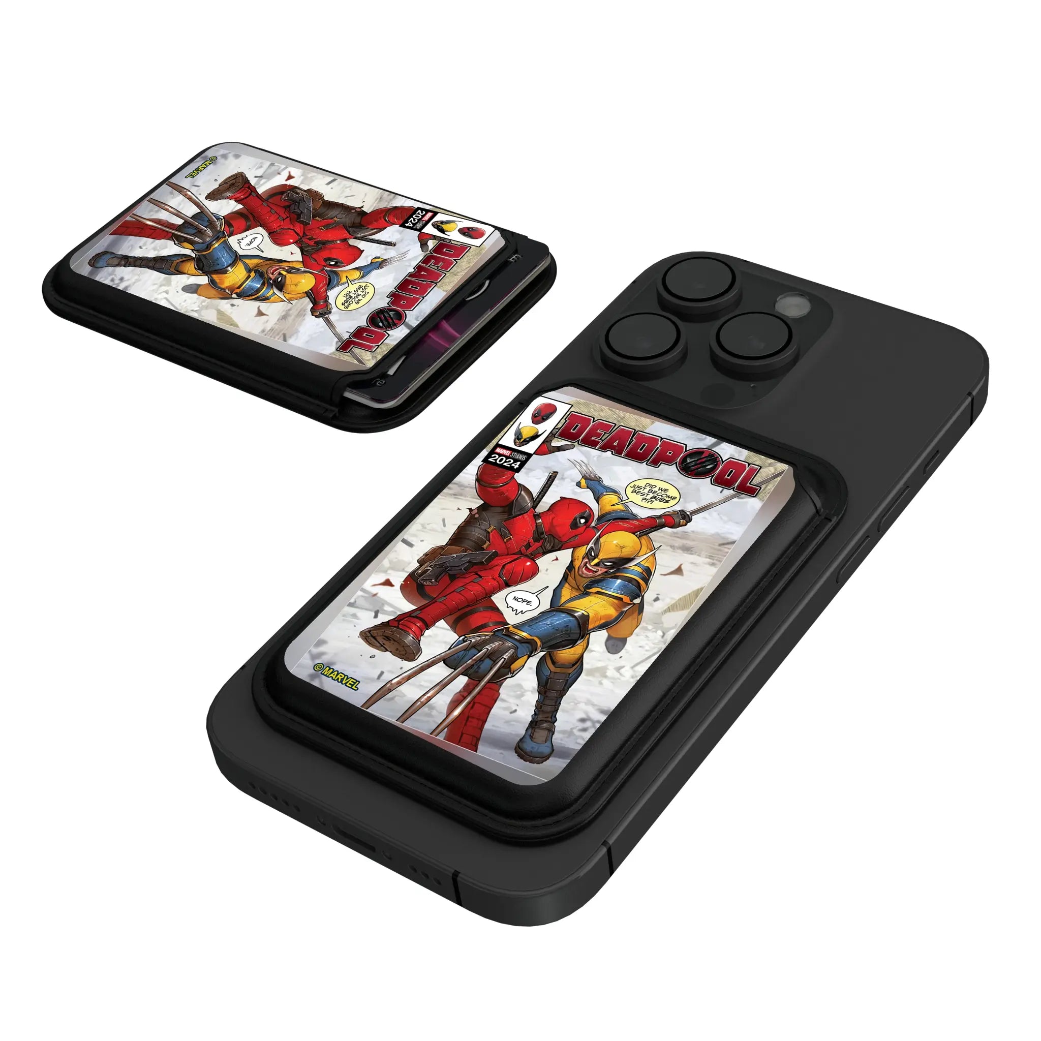 Marvel Deadpool Wolverine Cover Art Black Magnetic Credit Card Wallet