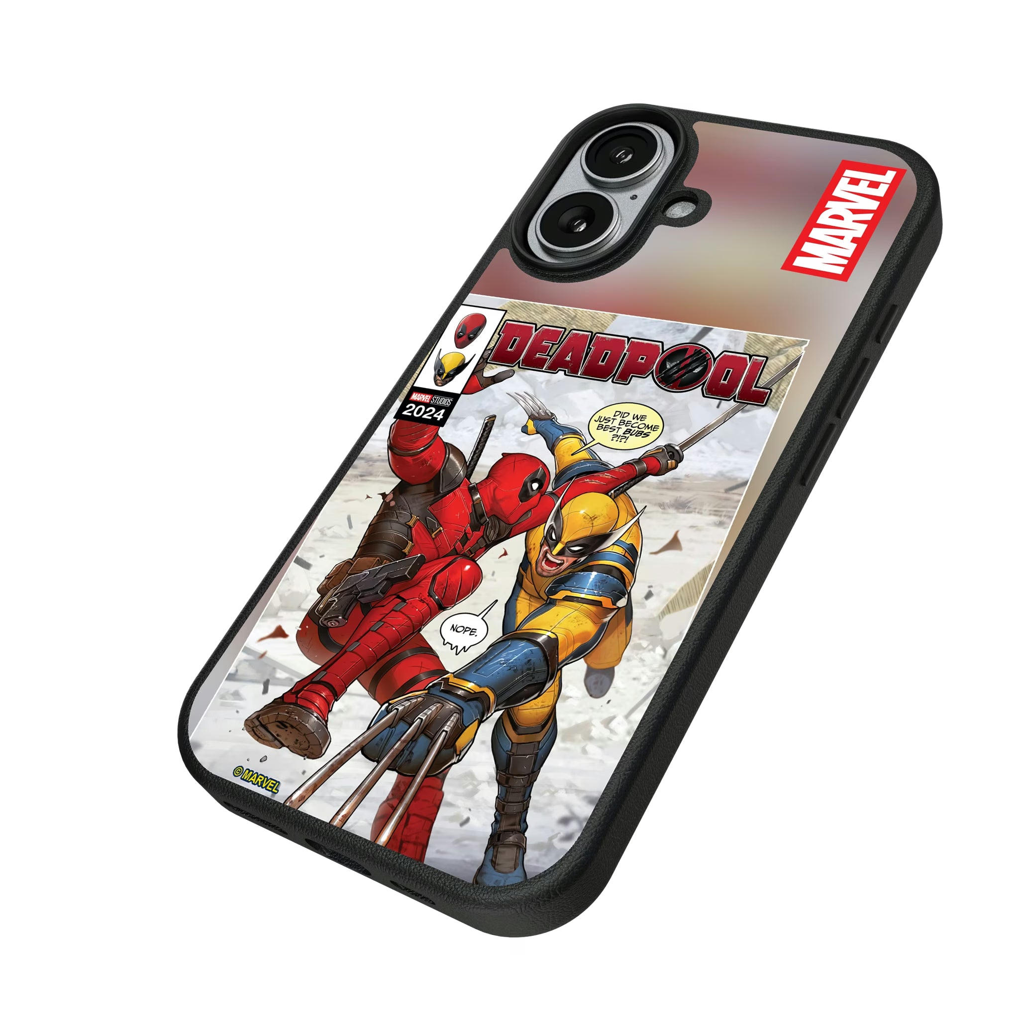Marvel Deadpool Wolverine Cover Art iPhone MagSafe Compatible Phone Case for Apple iPhone - Isometric View#Device_iPhone 17