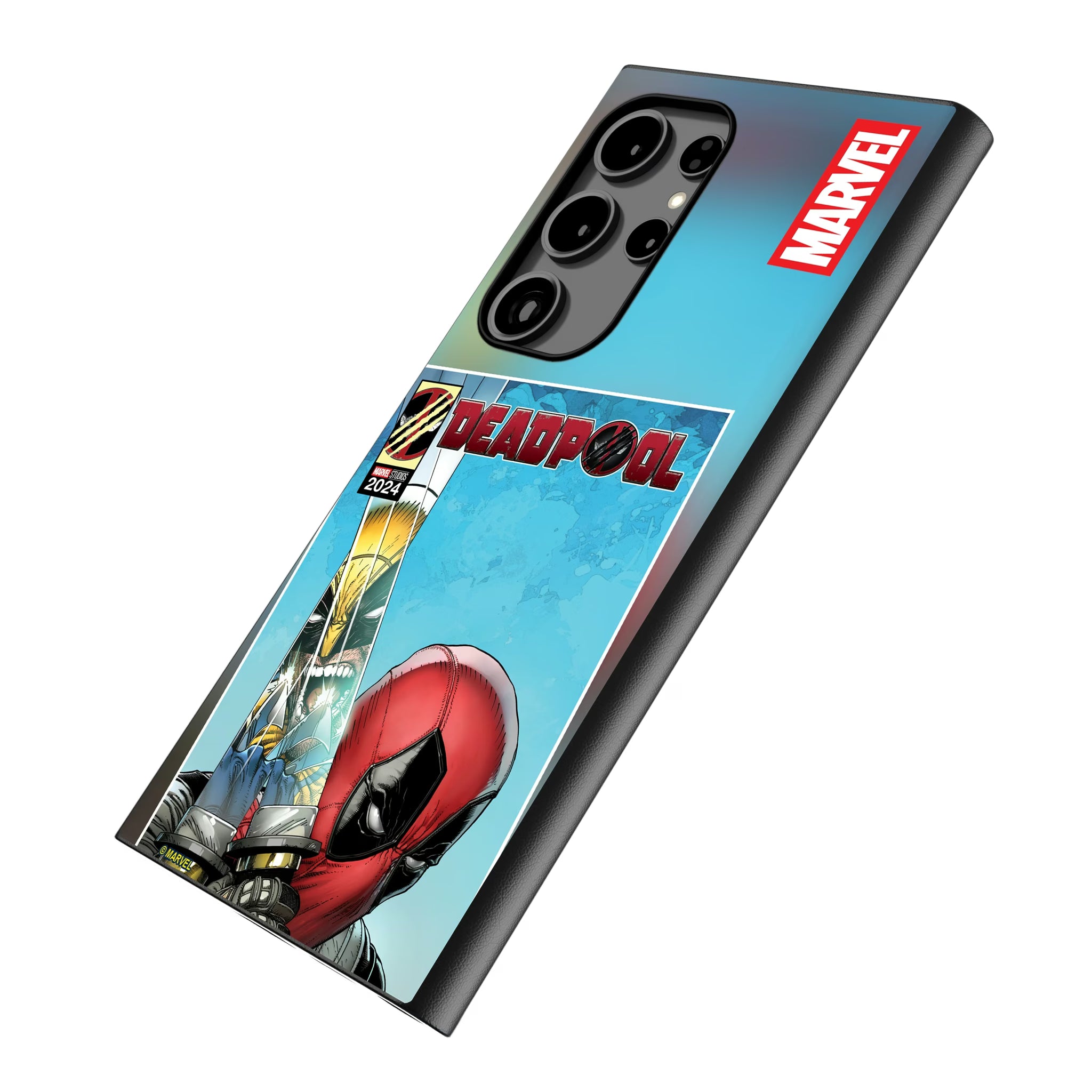 Marvel Deadpool Wolverine Cover Art Galaxy MagSafe Compatible Phone Case for Samsung Galaxy - Isometric View