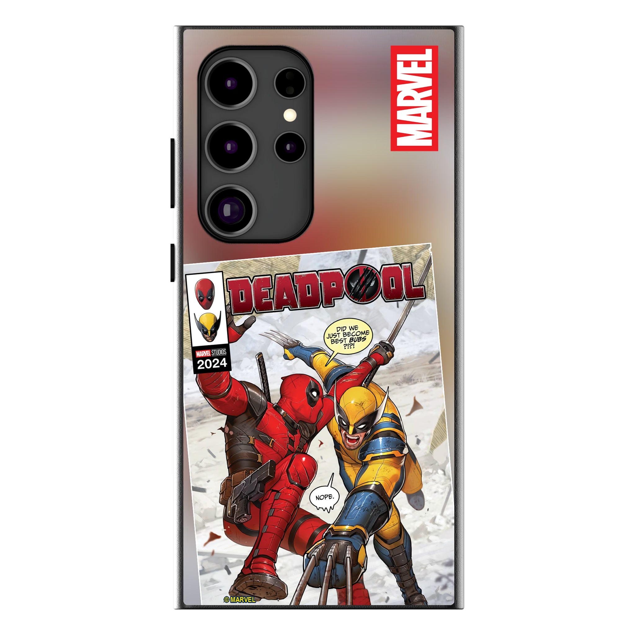 Marvel Deadpool Wolverine Cover Art Galaxy MagSafe Compatible Phone Case for Samsung Galaxy