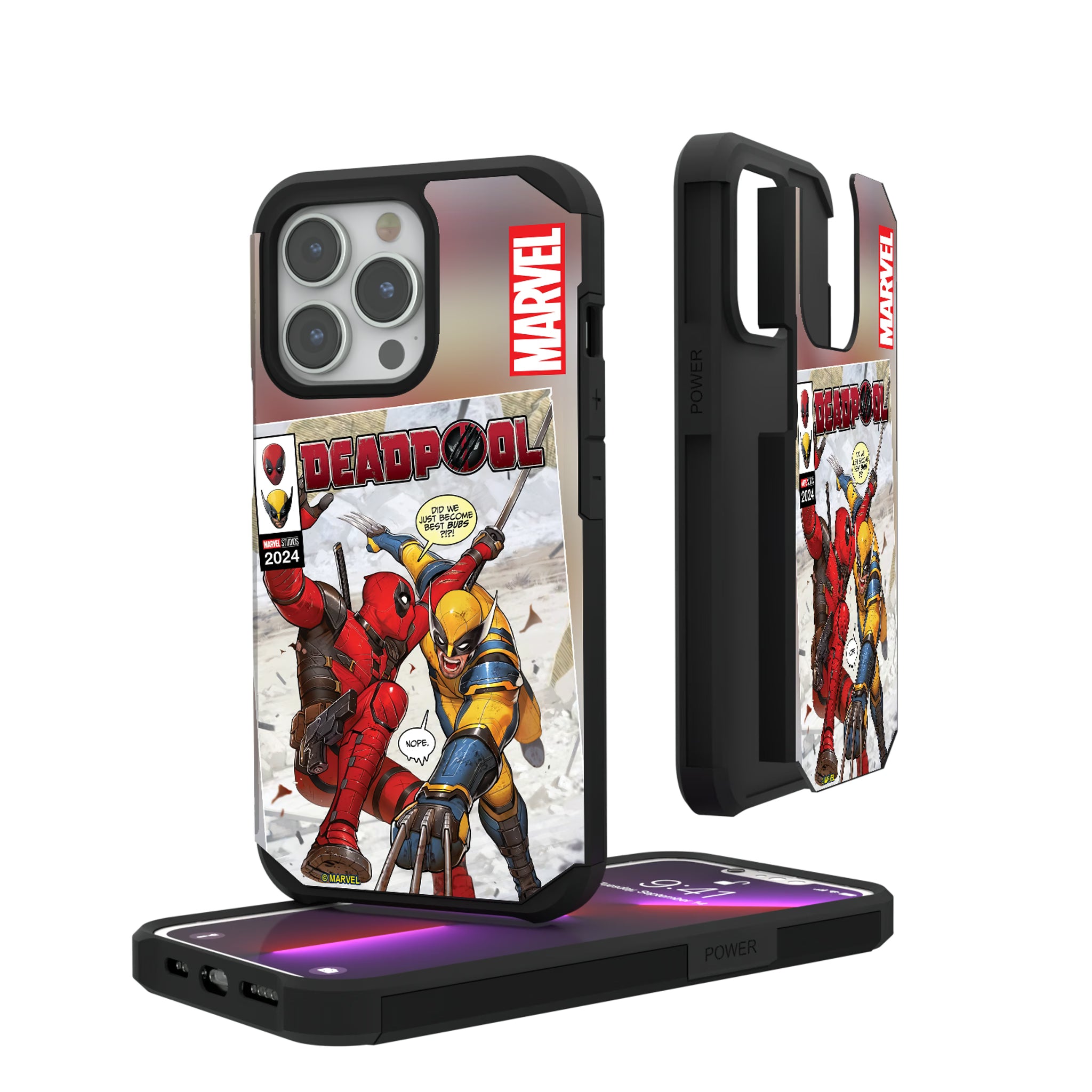 Marvel Deadpool Wolverine Cover Art iPhone Rugged Phone Case for Apple iPhone#Device_iPhone 13 Pro