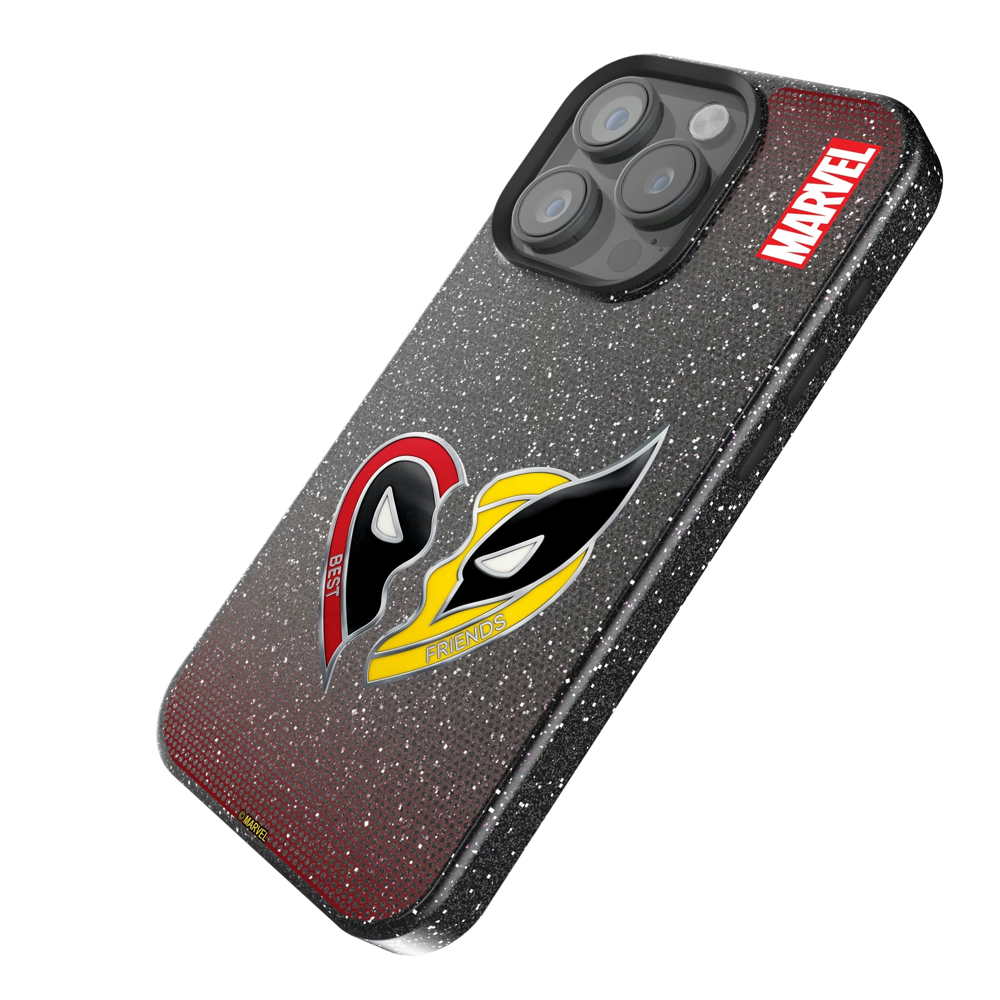 Marvel Deadpool Wolverine Grid iPhone Bling Phone Case for Apple iPhone - Isometric View