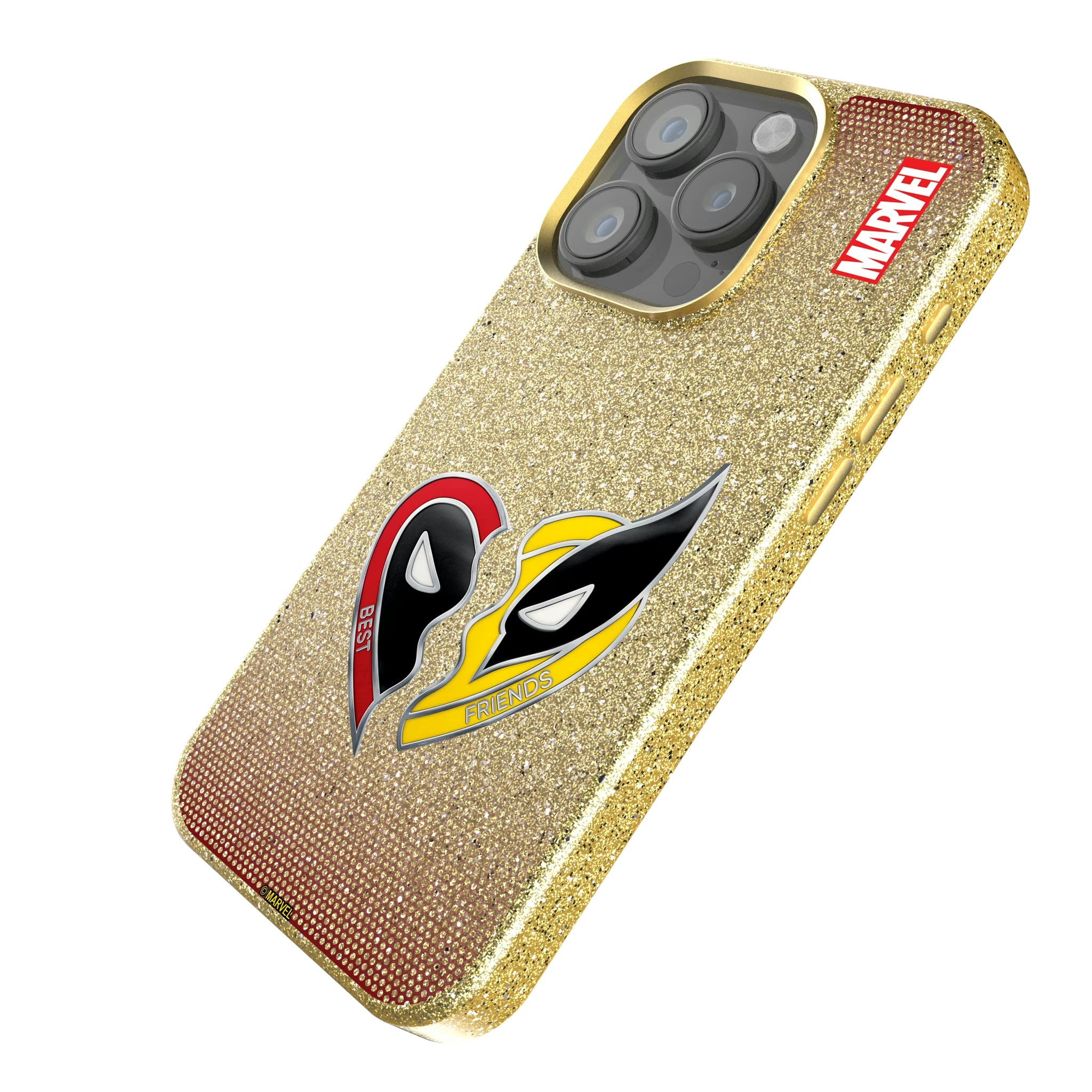 Marvel Deadpool Wolverine Grid iPhone Bling Phone Case for Apple iPhone - Isometric View