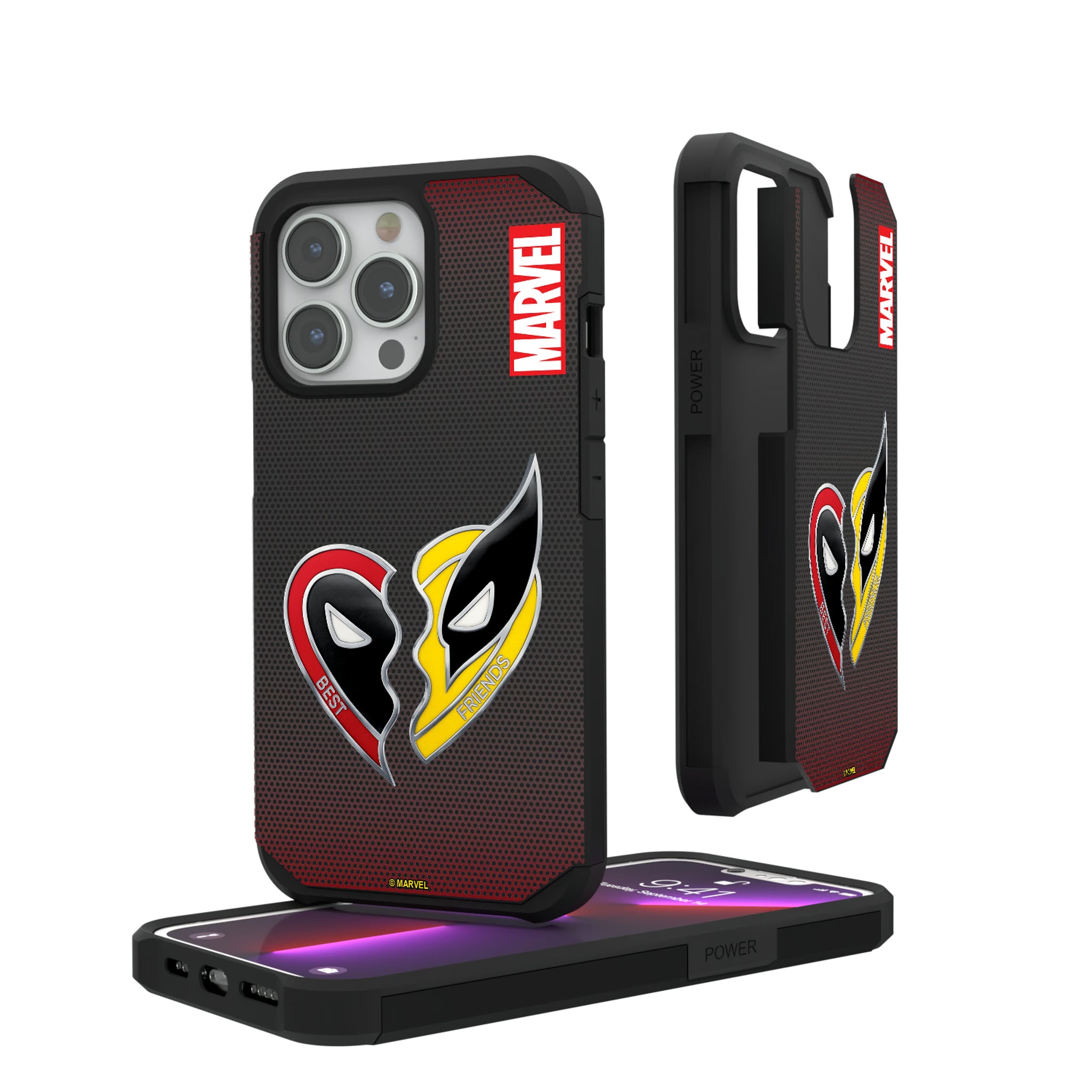 Marvel Deadpool Wolverine Grid iPhone Rugged Phone Case for Apple iPhone#Device_iPhone 13 Pro