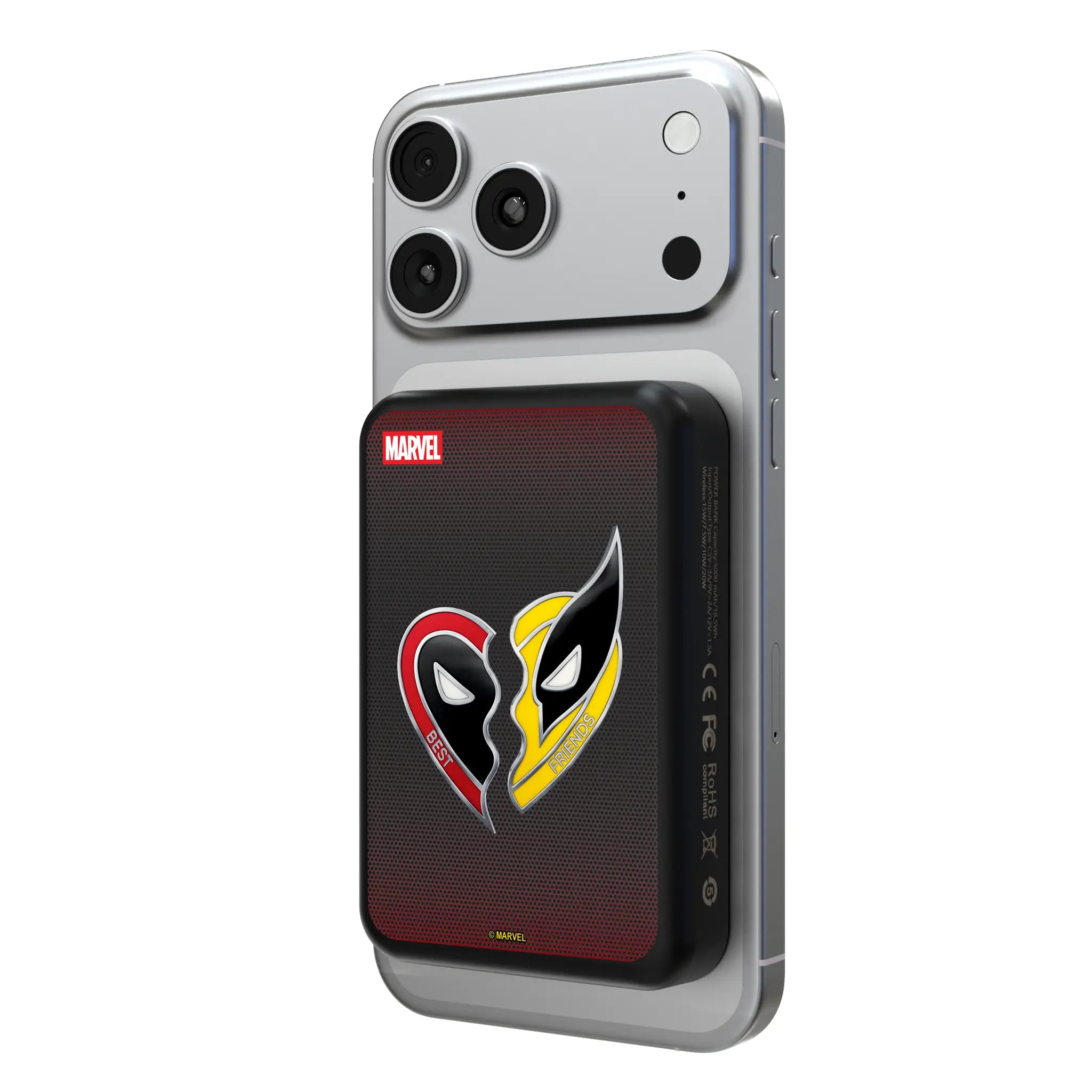 Marvel Deadpool Wolverine Grid Wireless Mag Power Bank