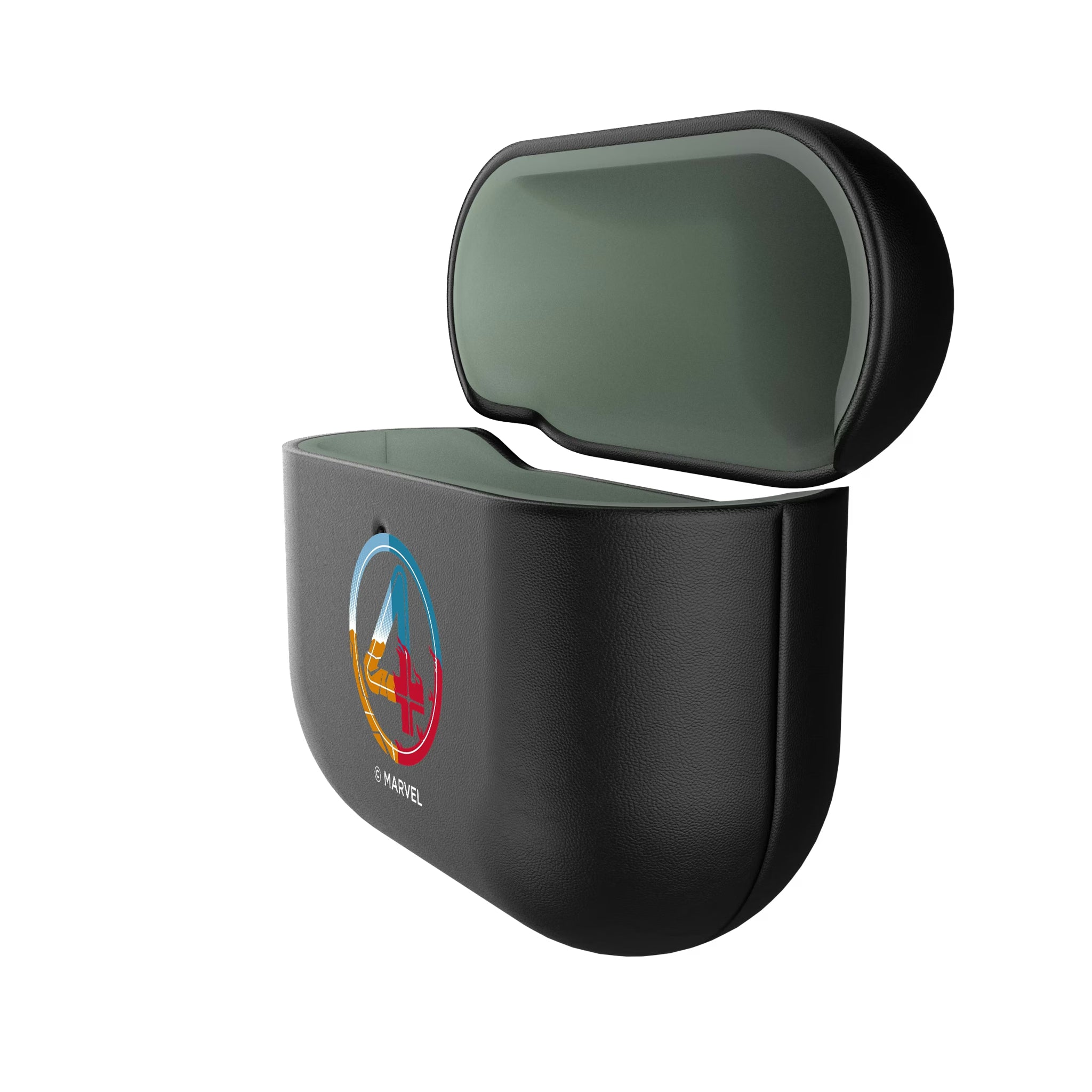 Marvel Fantastic Four Badge AirPods AirPod Case Cover - Isometric View#Device_AirPods 4