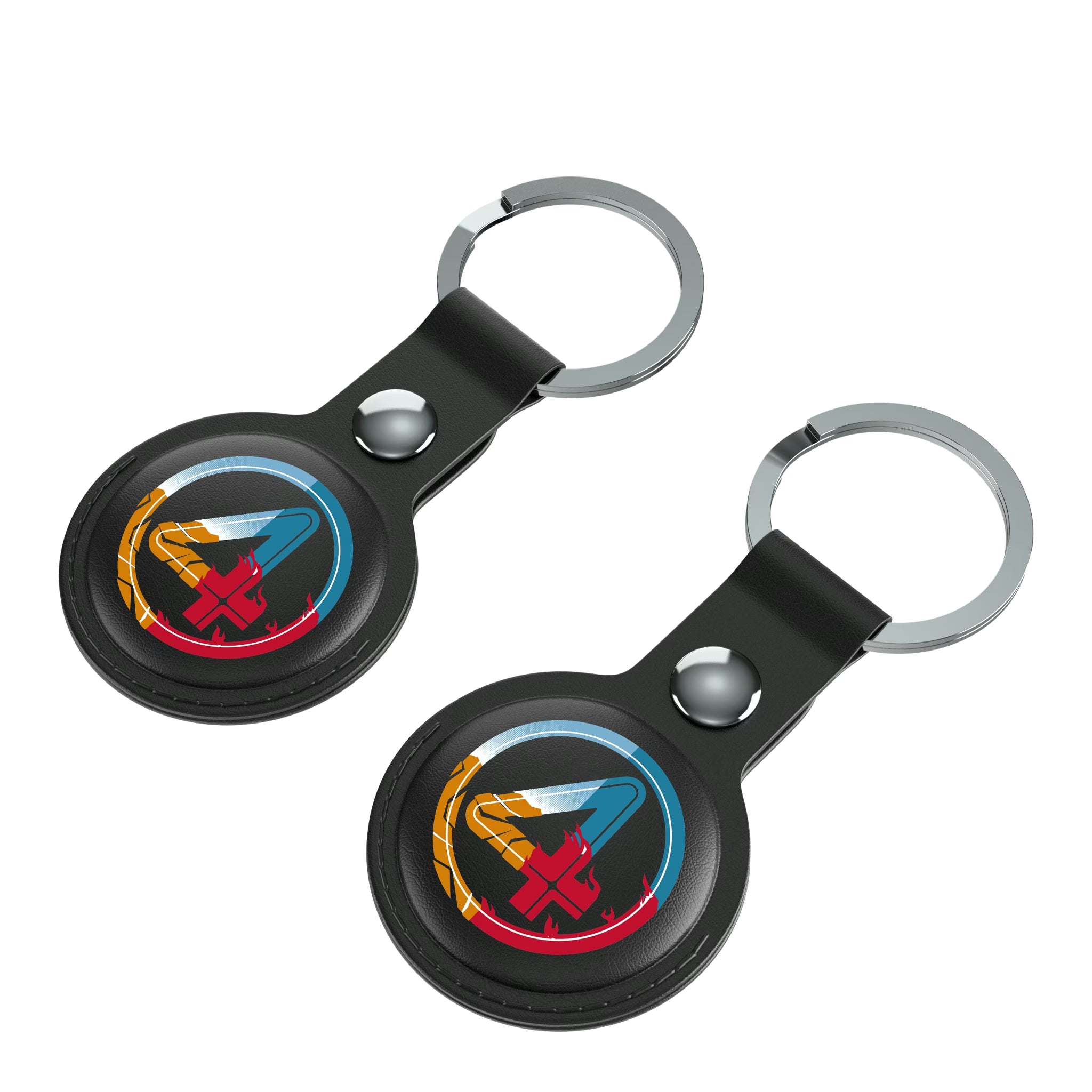 Marvel Fantastic Four Badge AirTag Black Airtag Holder 2-Pack - Isometric View