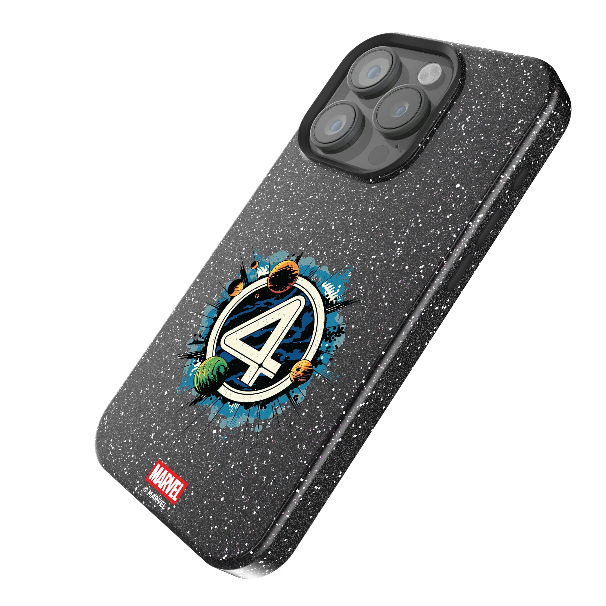 Marvel Fantastic Four Badge iPhone Bling Phone Case for Apple iPhone - Isometric View