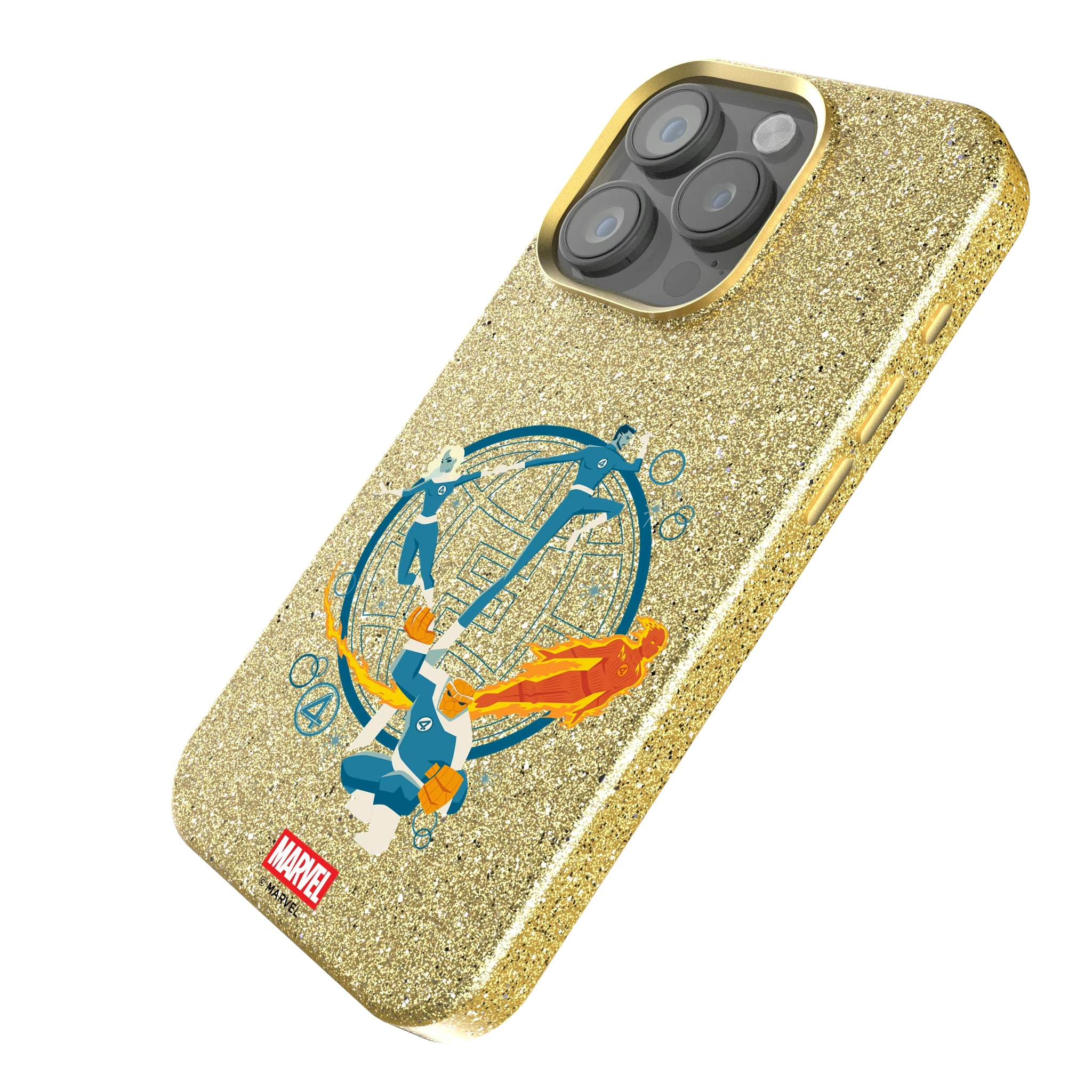 Marvel Fantastic Four Badge iPhone Bling Phone Case for Apple iPhone - Isometric View
