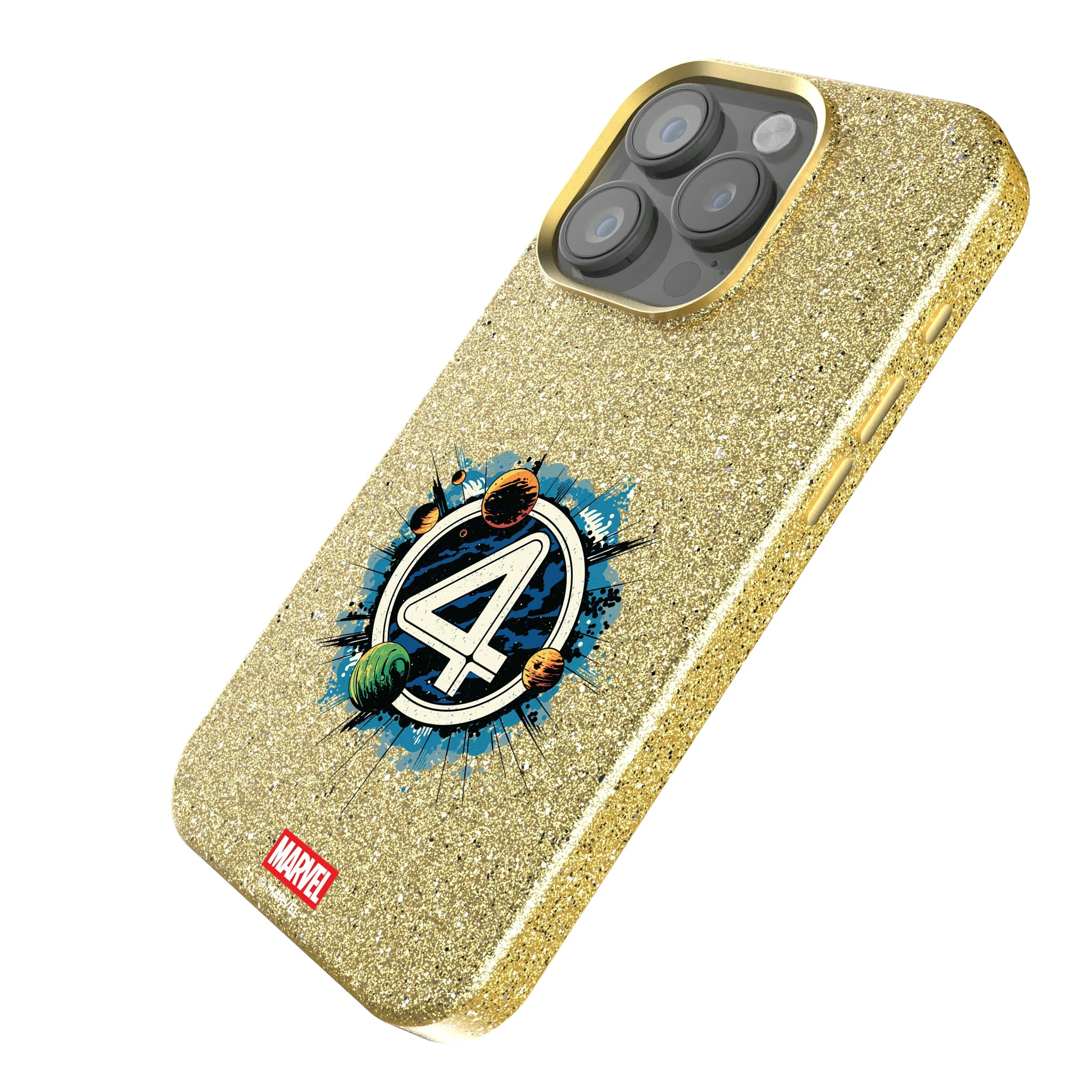 Marvel Fantastic Four Badge iPhone Bling Phone Case for Apple iPhone - Isometric View