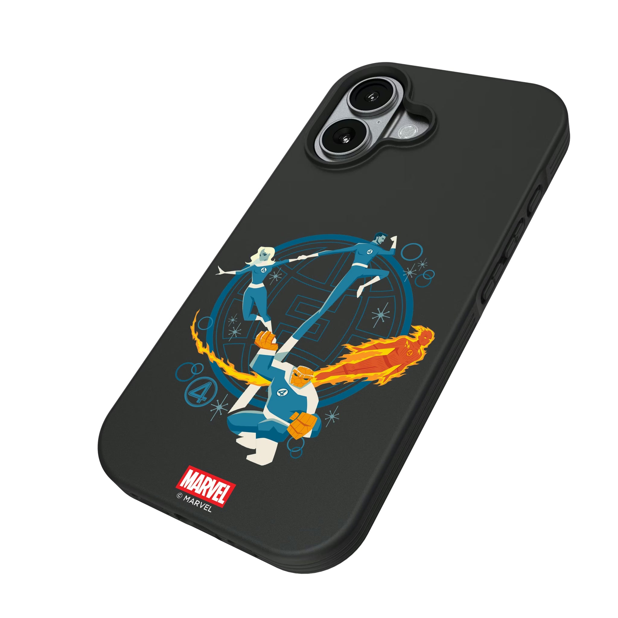 Marvel Fantastic Four Badge iPhone Bump Phone Case for Apple iPhone - Isometric View#Device_iPhone 17