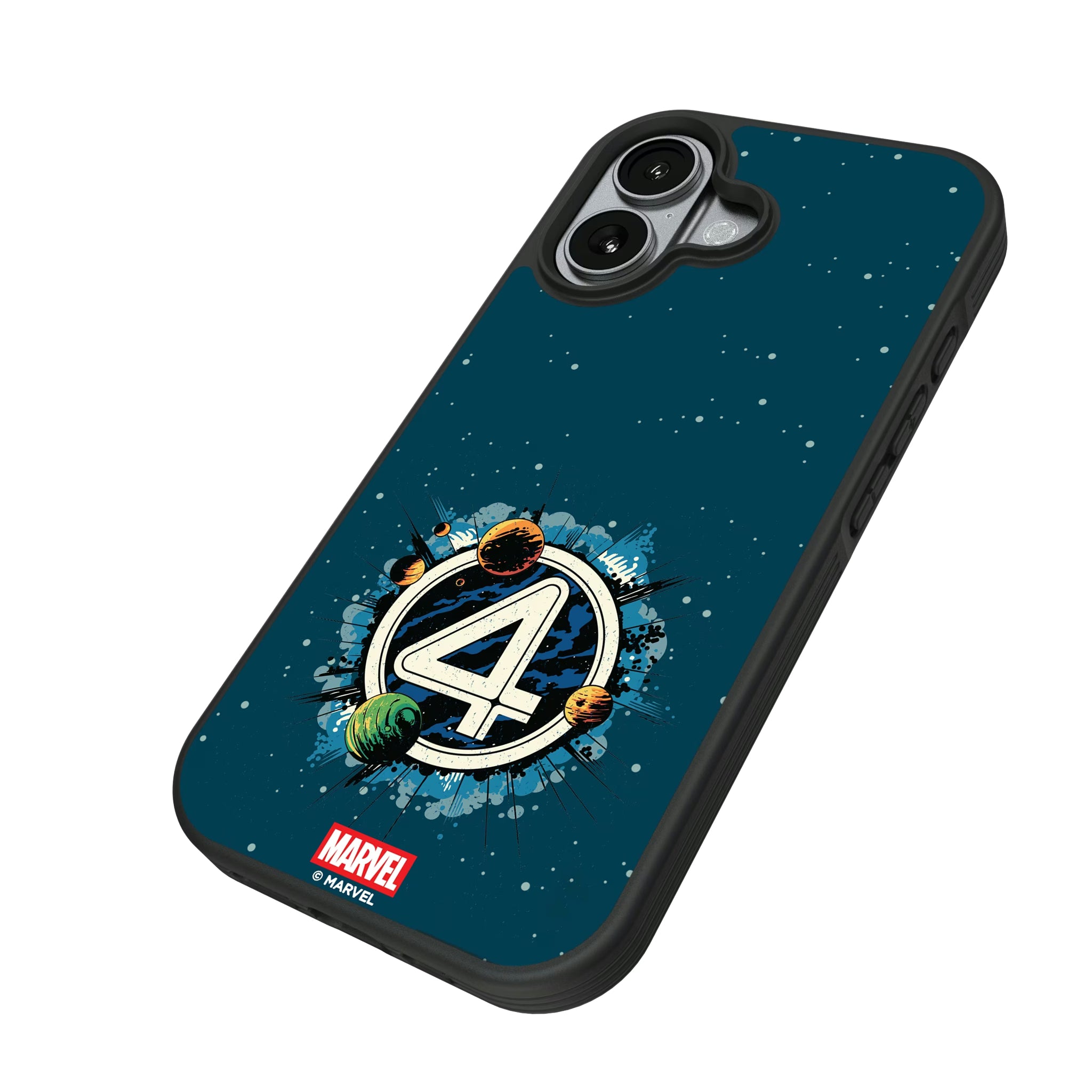Marvel Fantastic Four Badge iPhone Bump Phone Case for Apple iPhone - Isometric View#Device_iPhone 17