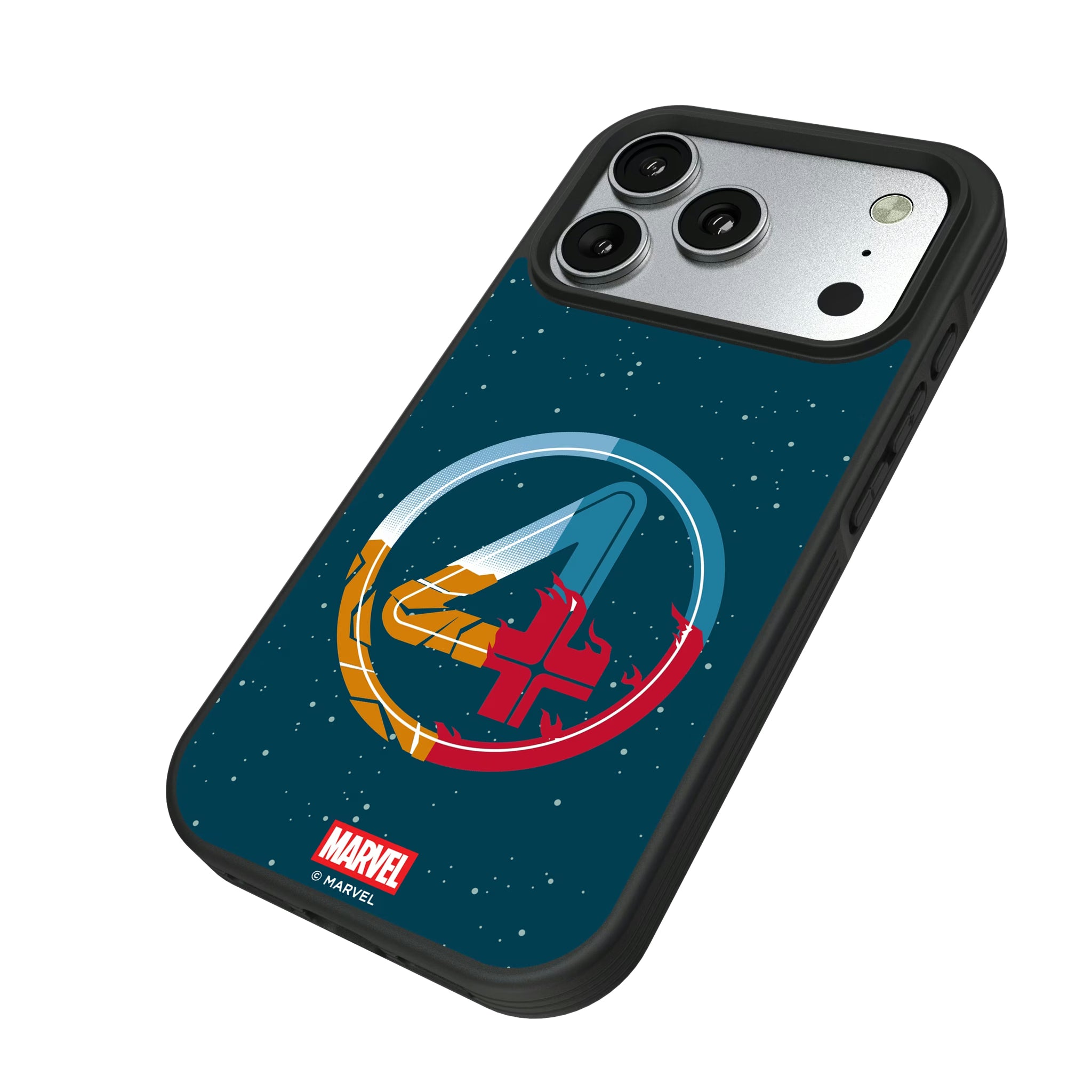 Marvel Fantastic Four Badge iPhone Bump Phone Case for Apple iPhone - Isometric View#Device_iPhone 17 Pro
