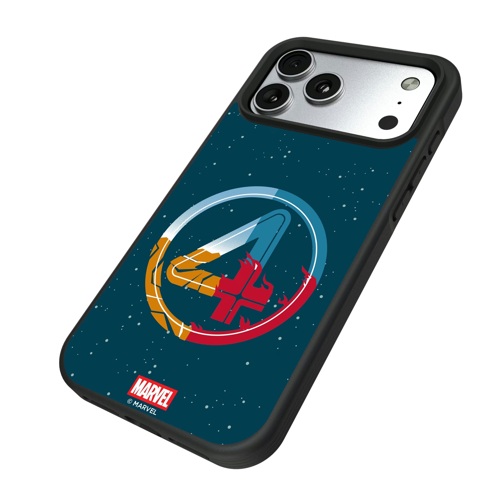 Marvel Fantastic Four Badge iPhone Bump Phone Case for Apple iPhone - Isometric View#Device_iPhone 17 Pro Max