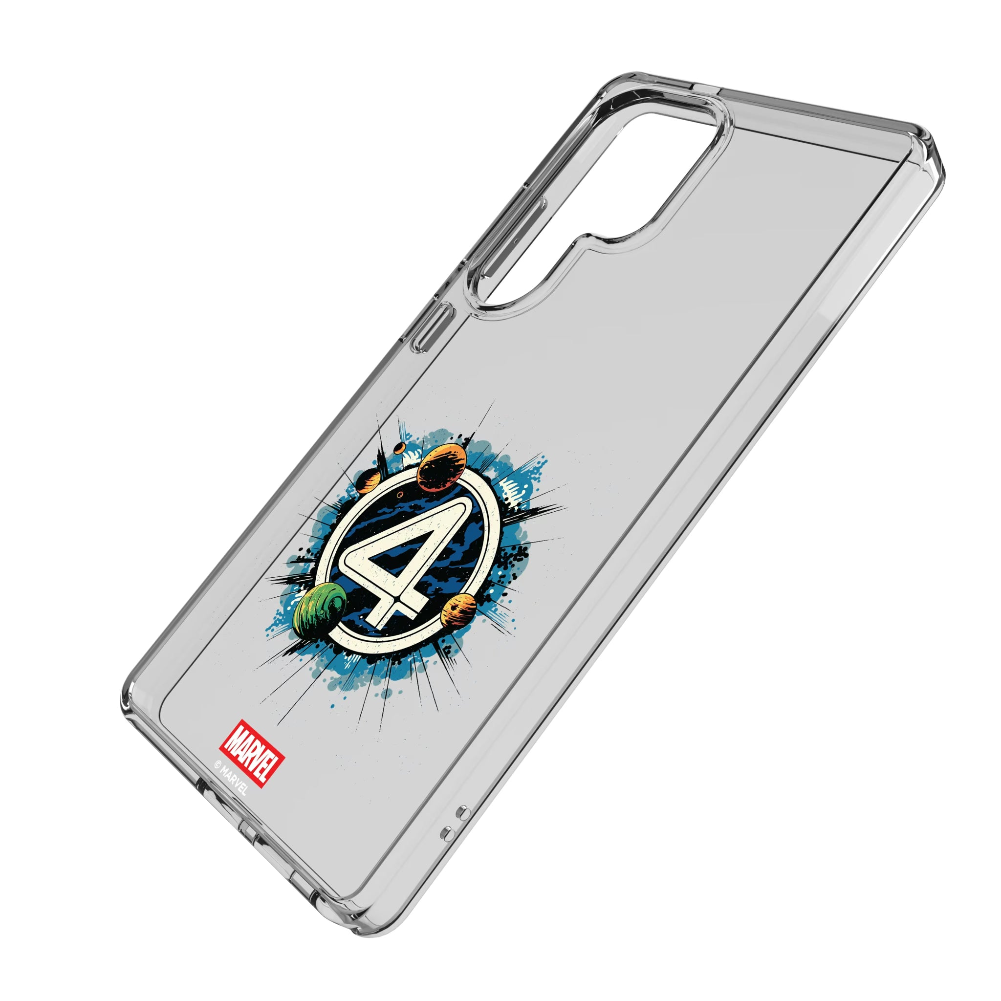 Marvel Fantastic Four Badge Galaxy Clear Phone Case for Samsung Galaxy - Isometric View