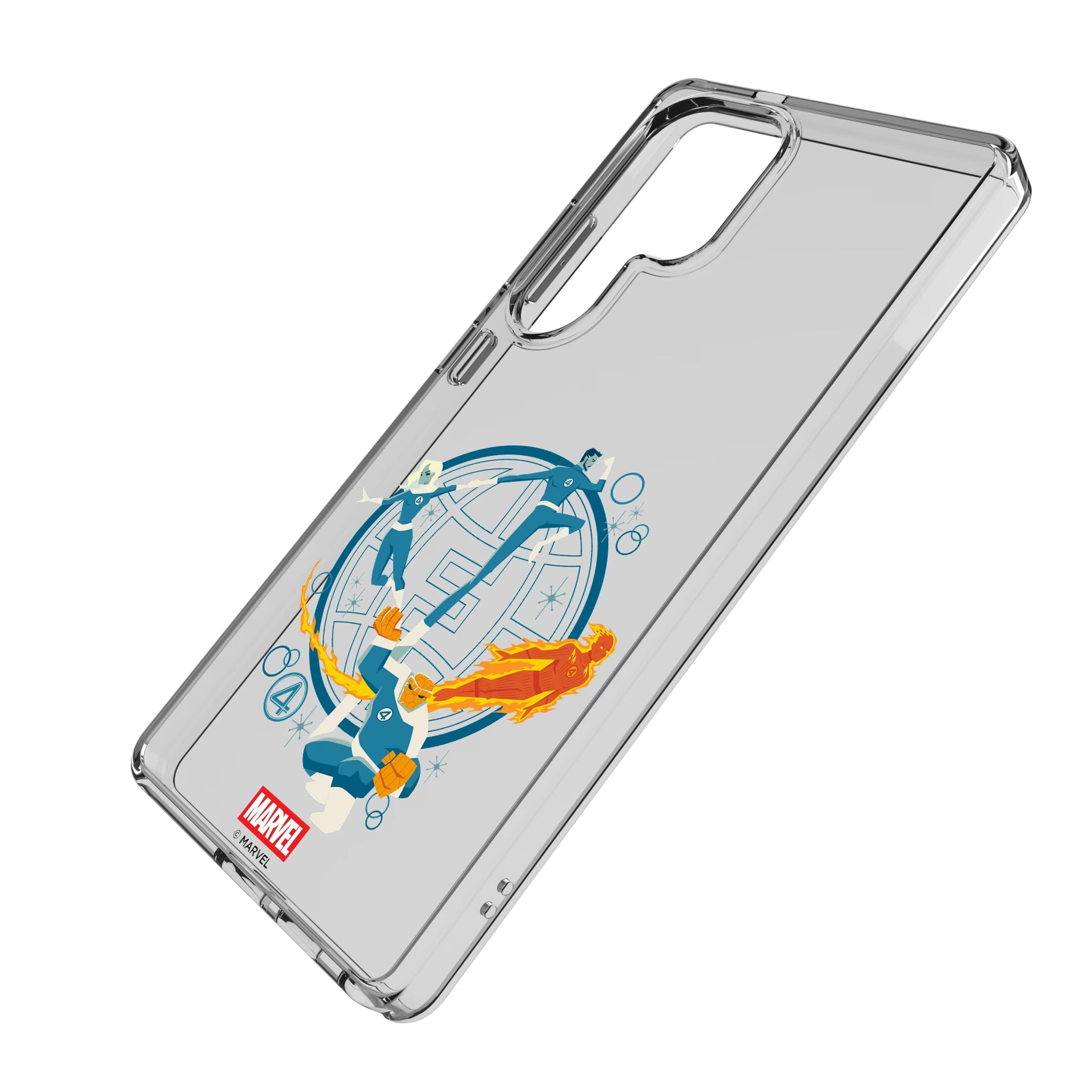 Marvel Fantastic Four Badge Galaxy Clear Phone Case for Samsung Galaxy - Isometric View