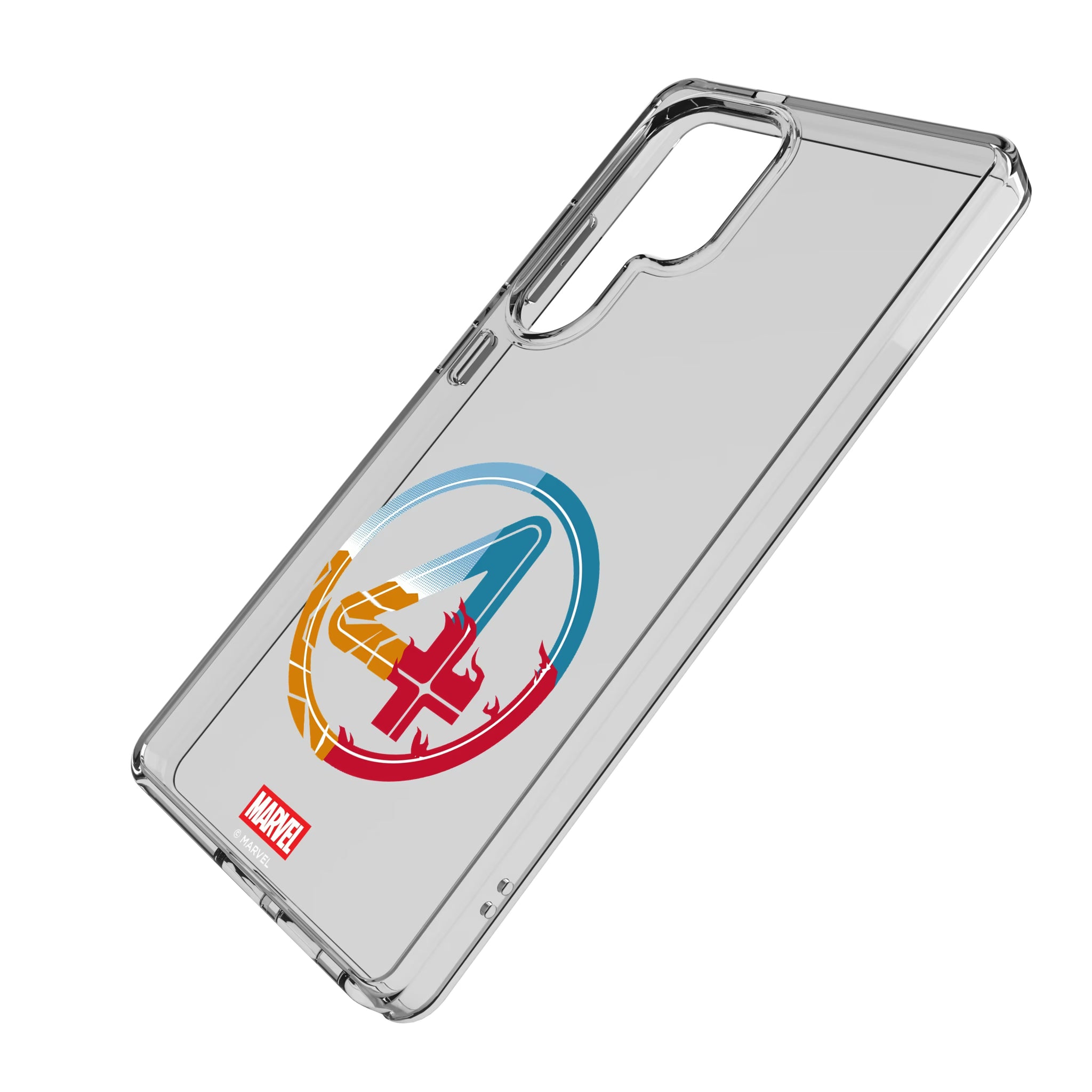 Marvel Fantastic Four Badge Galaxy Clear Phone Case for Samsung Galaxy - Isometric View