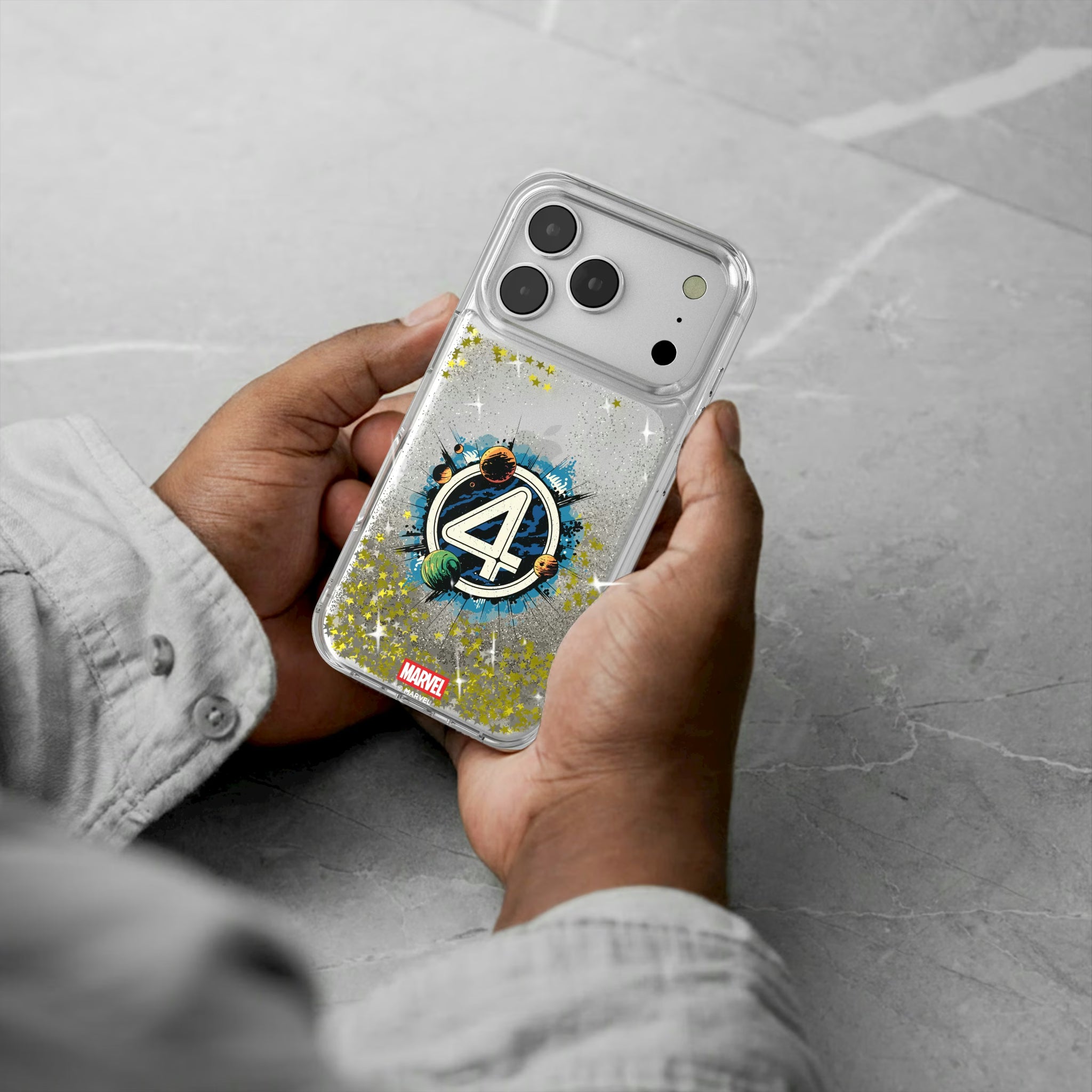 Marvel Fantastic Four Badge iPhone Glitter Phone Case for Apple iPhone - Lifestyle