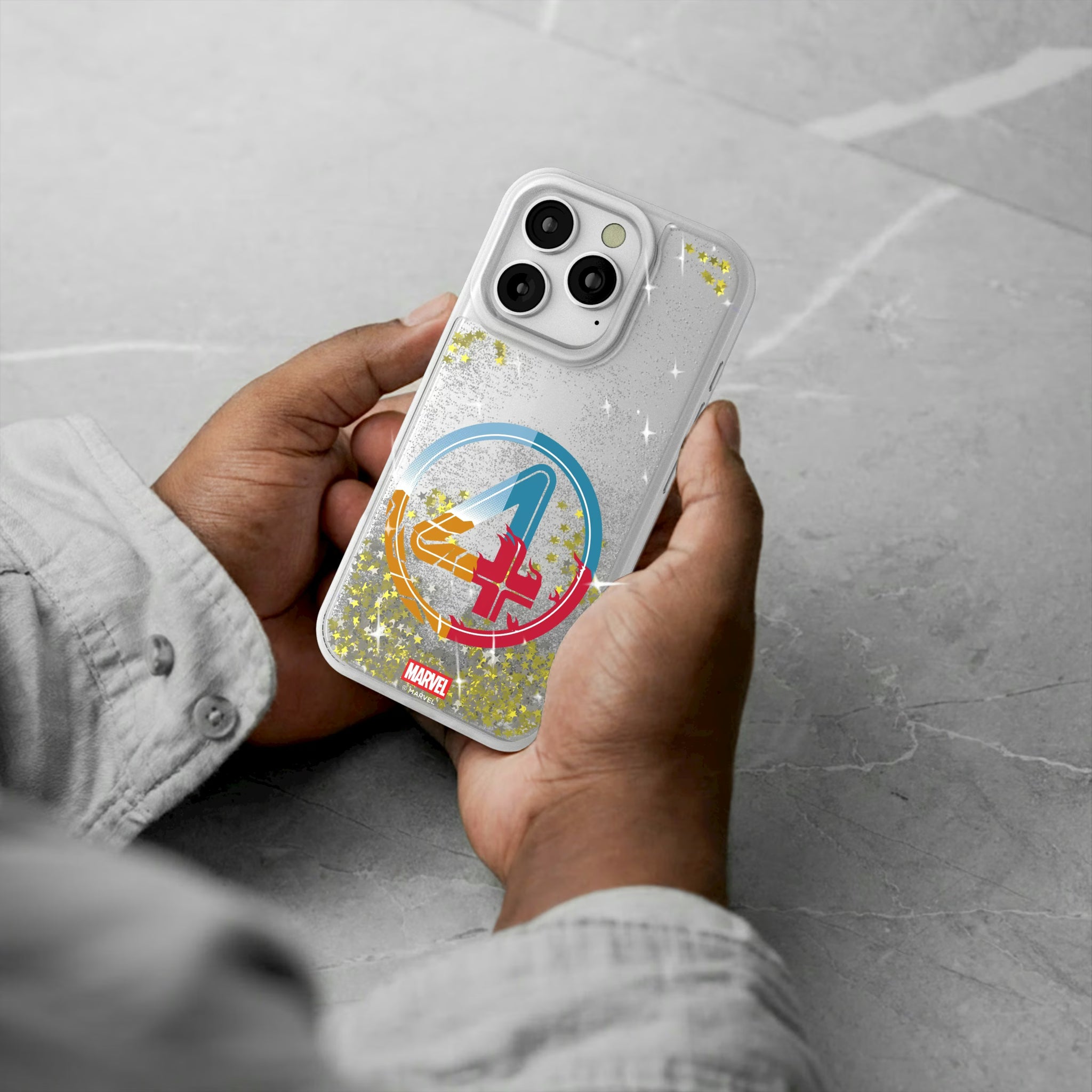 Marvel Fantastic Four Badge iPhone Glitter Phone Case for Apple iPhone - Lifestyle#Device_iPhone 16 Pro
