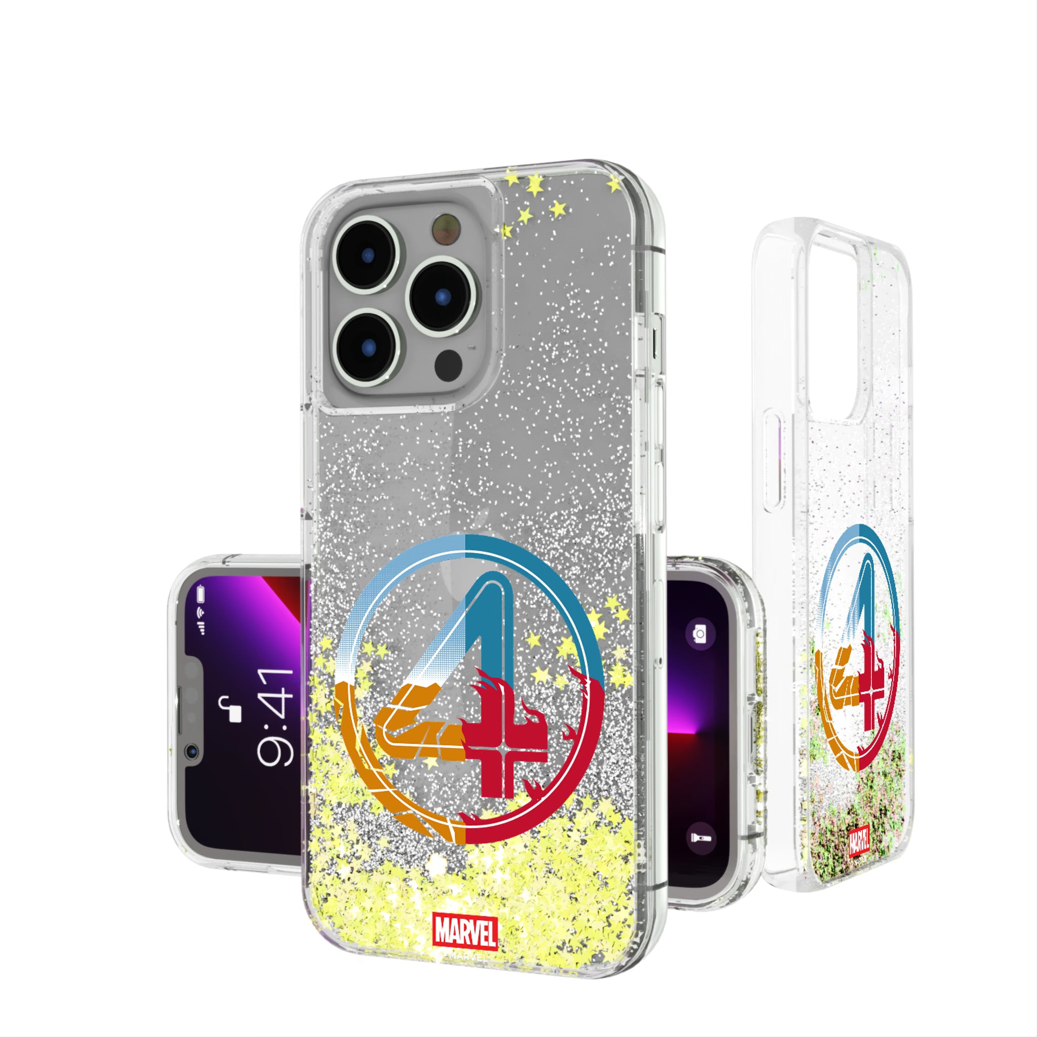 Marvel Fantastic Four Badge iPhone Glitter Phone Case for Apple iPhone
