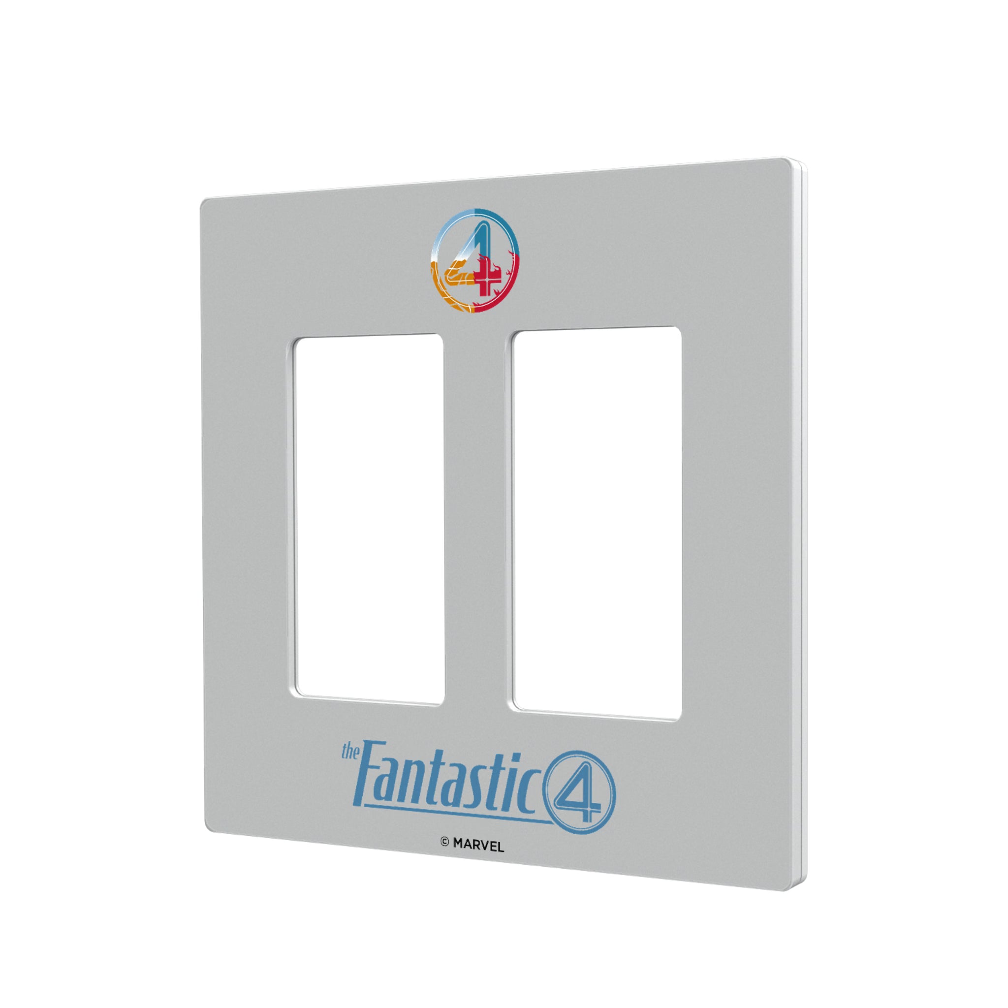 Marvel Fantastic Four Badge Hidden-Screw Light Switch Plate#Style_Double Rocker