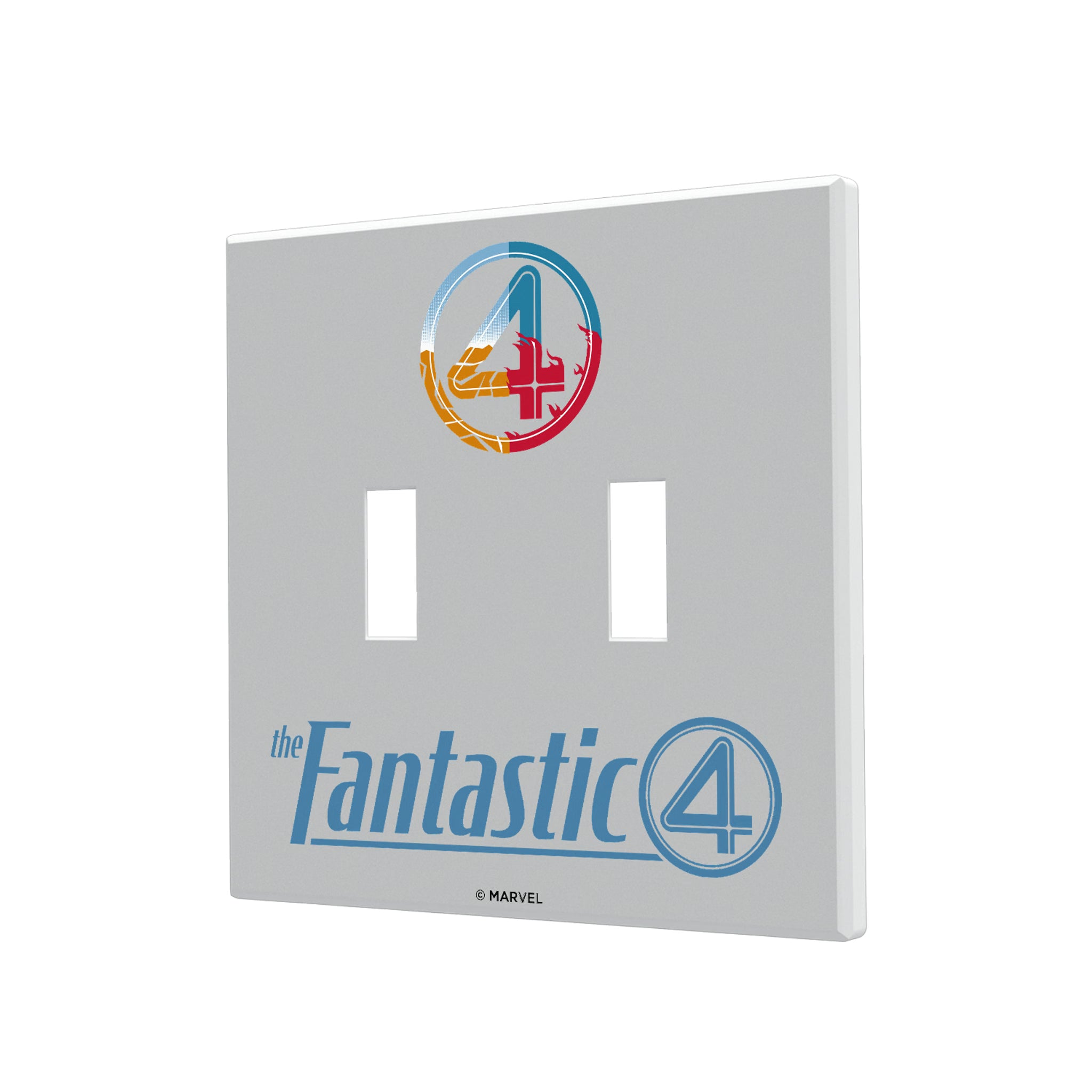 Marvel Fantastic Four Badge Hidden-Screw Light Switch Plate#Style_Double Toggle