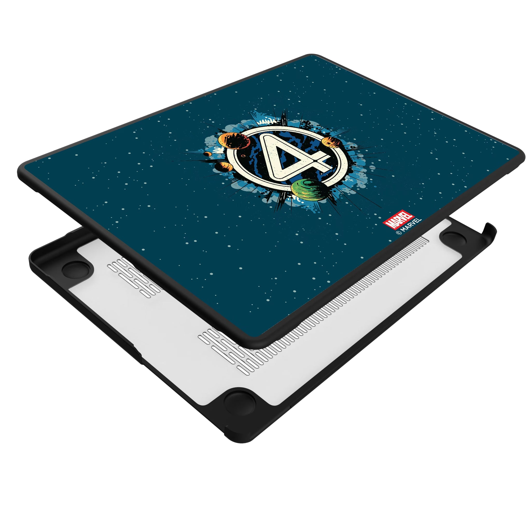 Marvel Fantastic Four Badge MacBook Laptop Case for Apple MacBook - Isometric View#Device_MacBook Pro (14-inch, 2021) / MacBook Pro (14-inch, 2023) / MacBook Pro (14-inch, 2024)