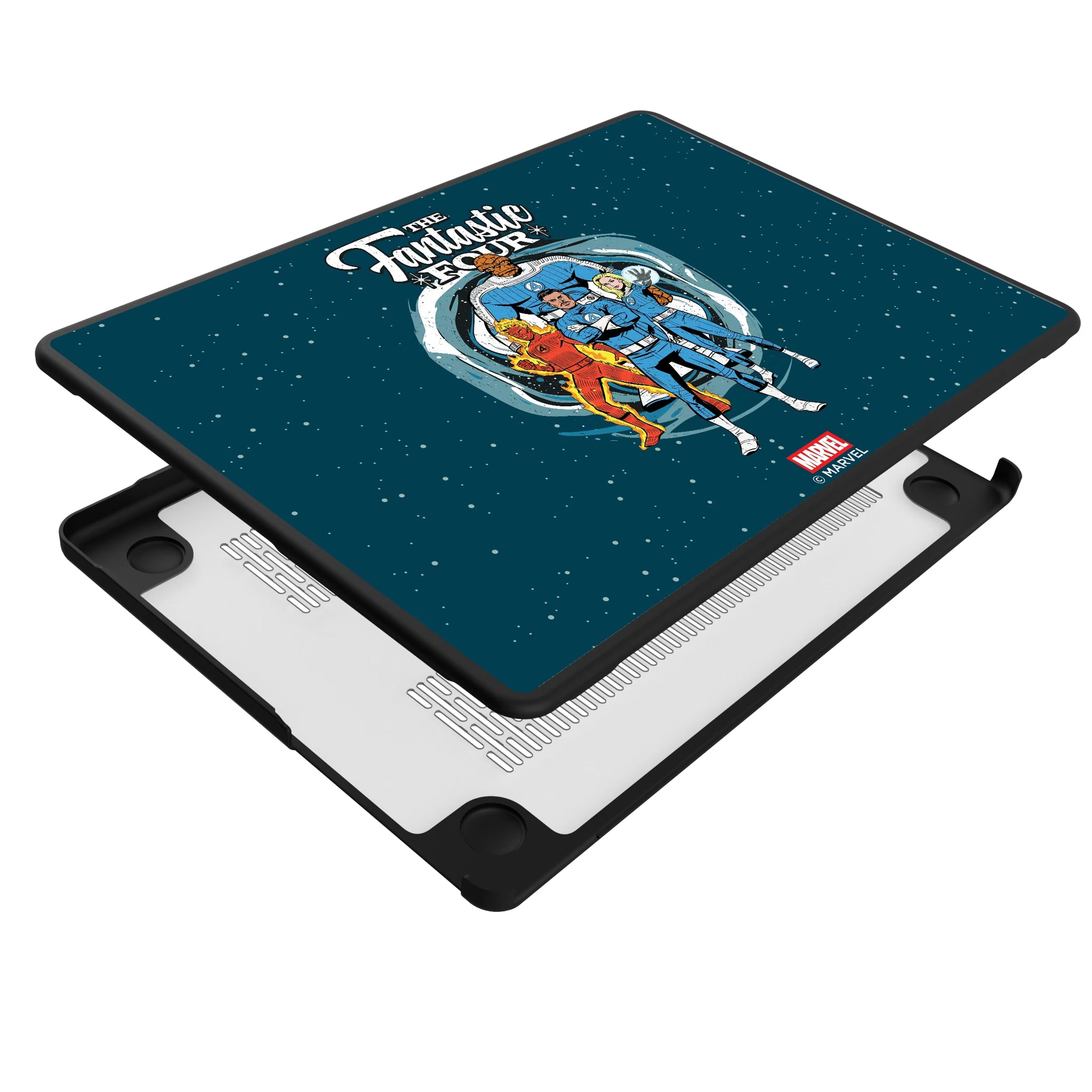 Marvel Fantastic Four Badge MacBook Laptop Case for Apple MacBook - Isometric View#Device_MacBook Pro (14-inch, 2021) / MacBook Pro (14-inch, 2023) / MacBook Pro (14-inch, 2024)