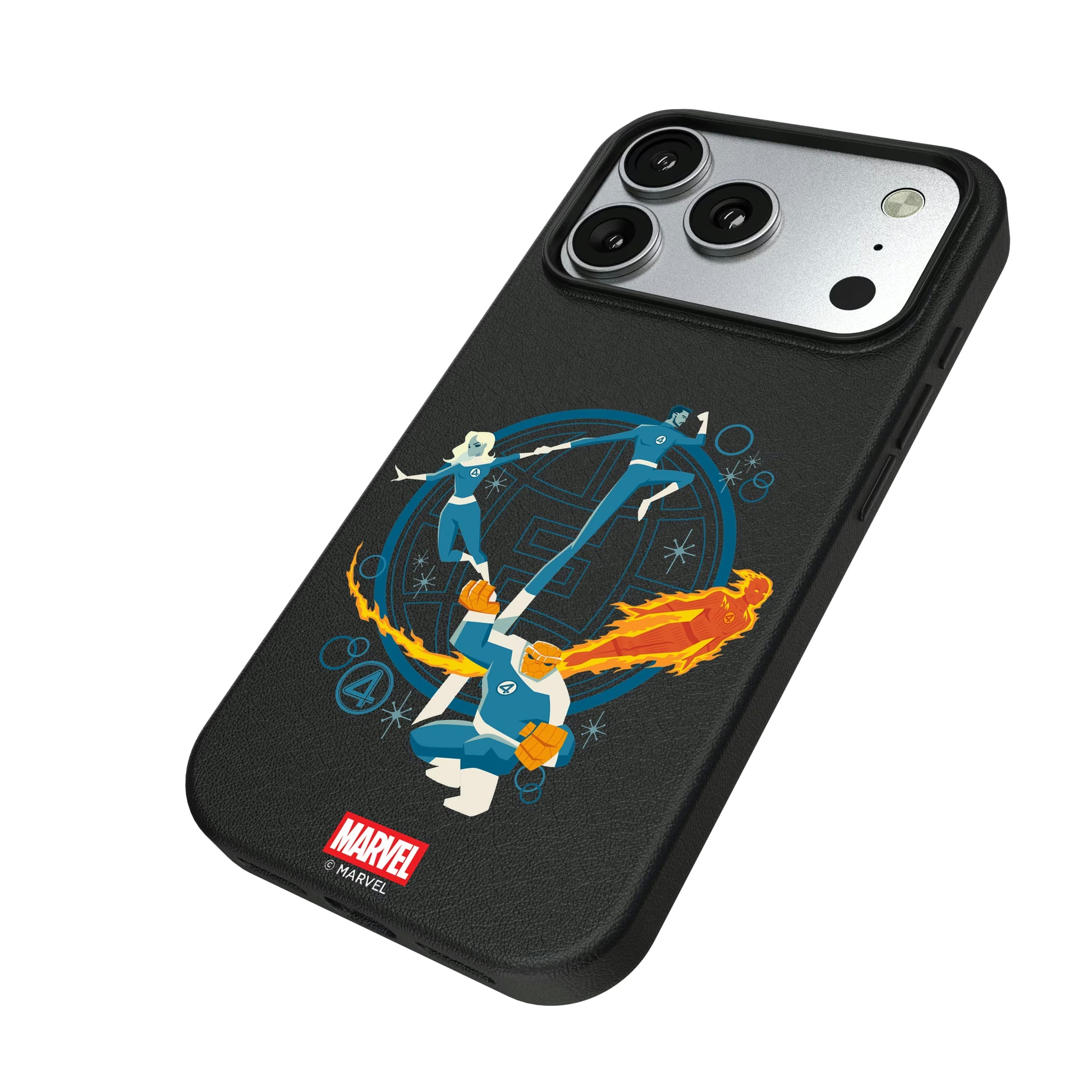 Marvel Fantastic Four Badge iPhone MagSafe Compatible Phone Case for Apple iPhone - Isometric View#Device_iPhone 17 Pro