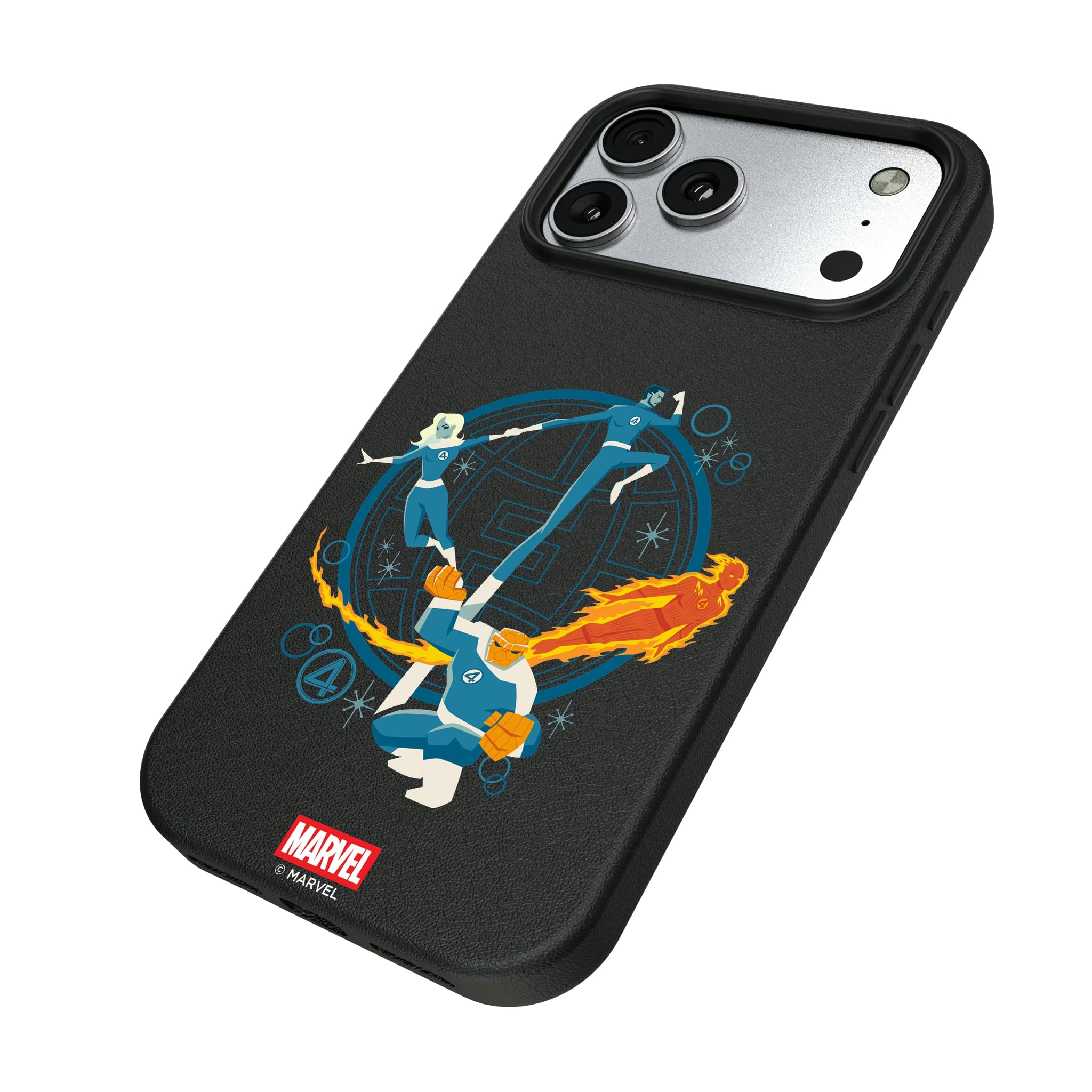 Marvel Fantastic Four Badge iPhone MagSafe Compatible Phone Case for Apple iPhone - Isometric View#Device_iPhone 17 Pro Max