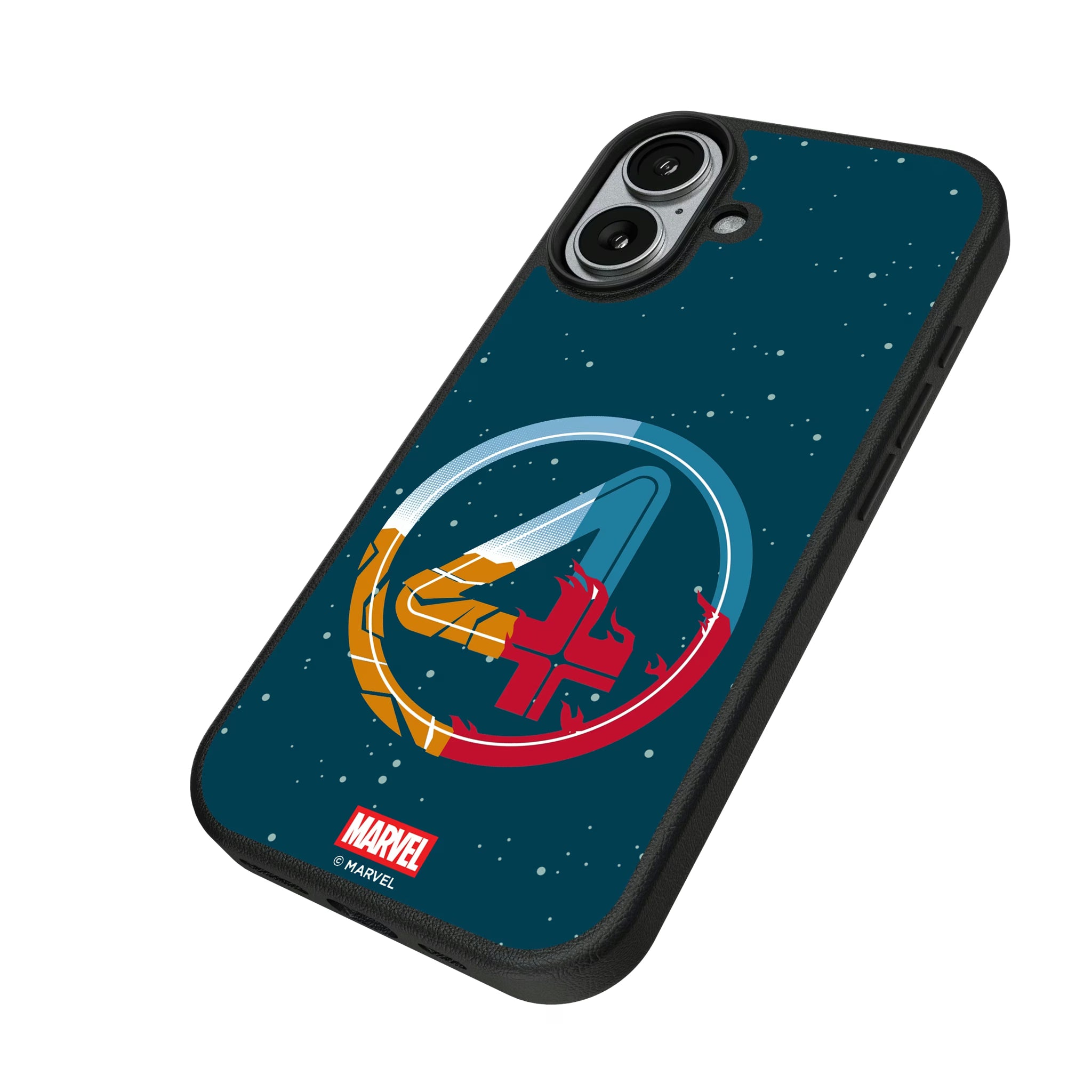 Marvel Fantastic Four Badge iPhone MagSafe Compatible Phone Case for Apple iPhone - Isometric View#Device_iPhone 17